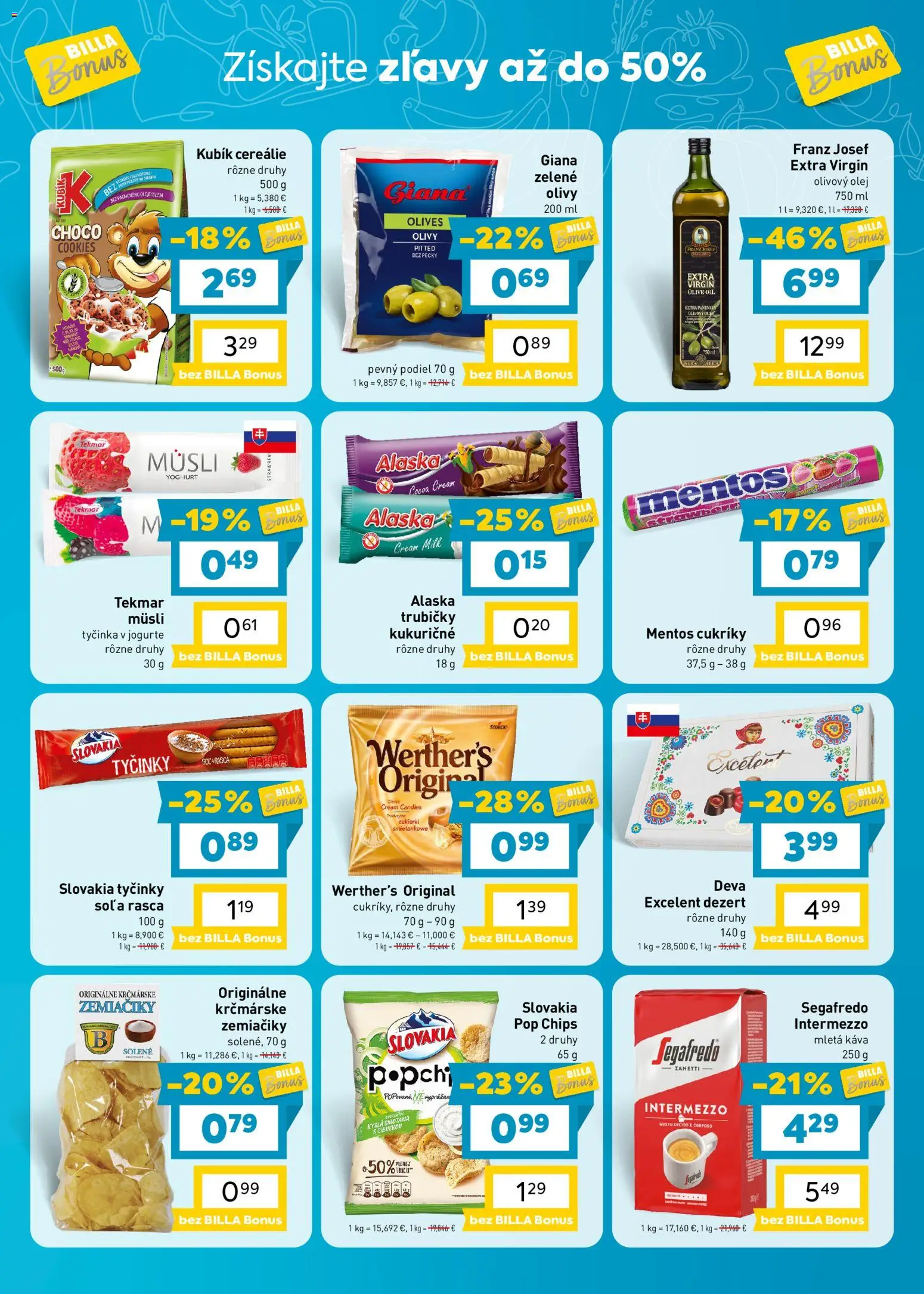 Nové Billa akcie – leták je platný od 02.09.2026 | Strana: 5 | Produkty: Müsli, Müsli tyčinka, Olivový olej, Trubičky