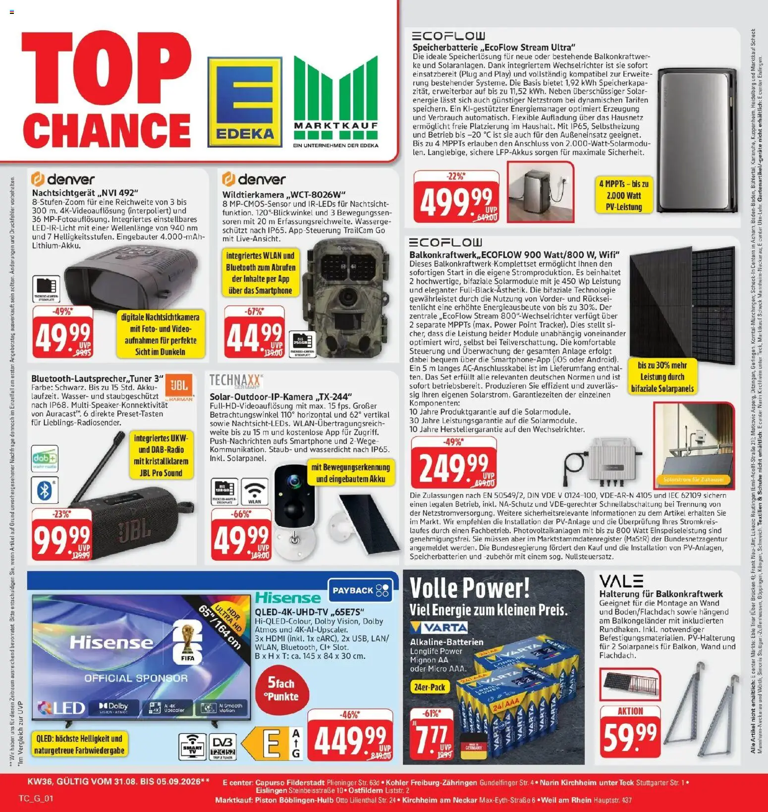 Edeka Prospekt Eislingen (ab 31.08.2026) » Angebote Online | Seite: 29 | Produkte: Hisense, Wasser, Smartphone, Video