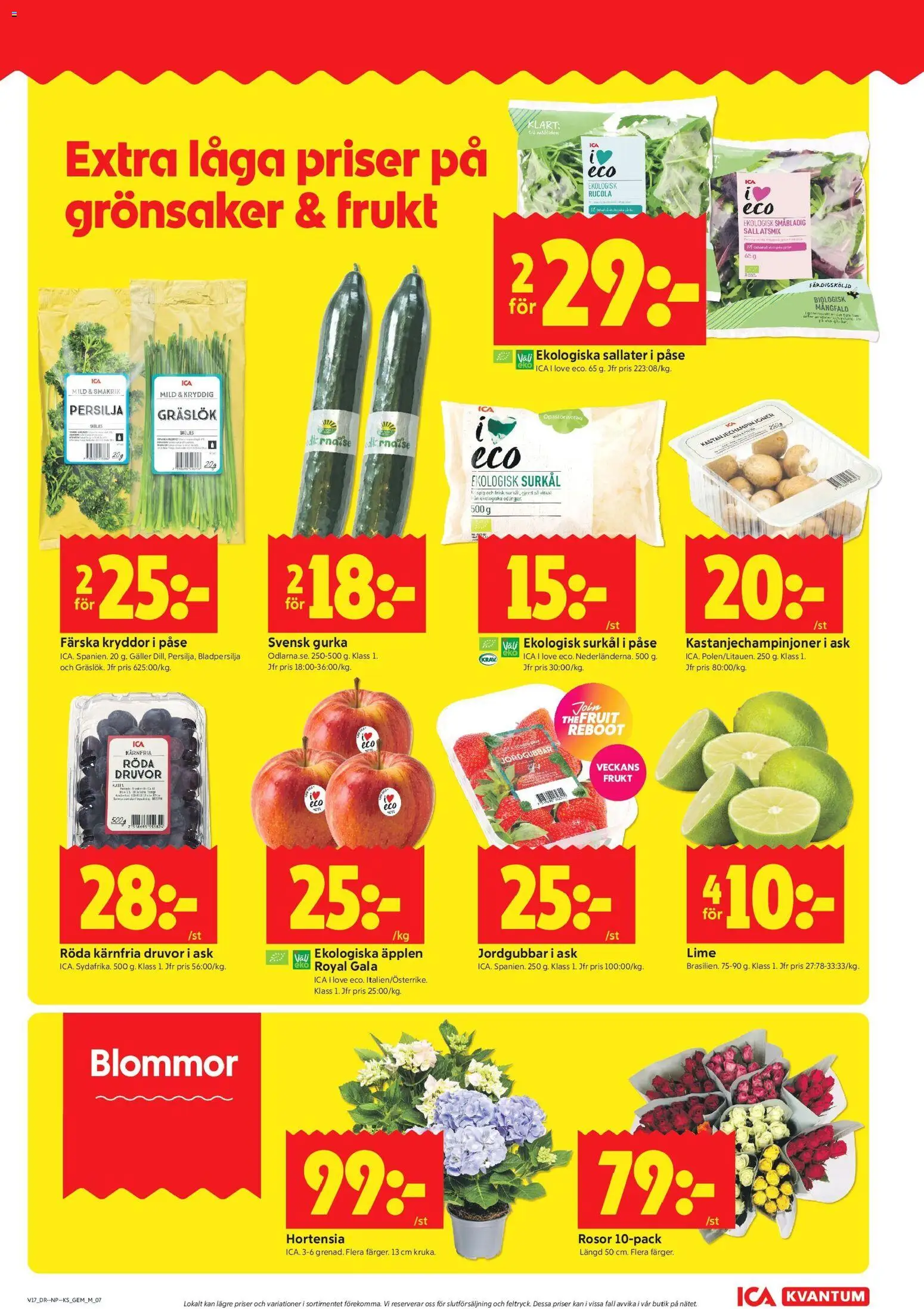 ICA Kvantum reklamblad aktuell från 20.04.2026 | Sida: 7 | Produkter: Äpplen, Jordgubbar, Lime, Persilja