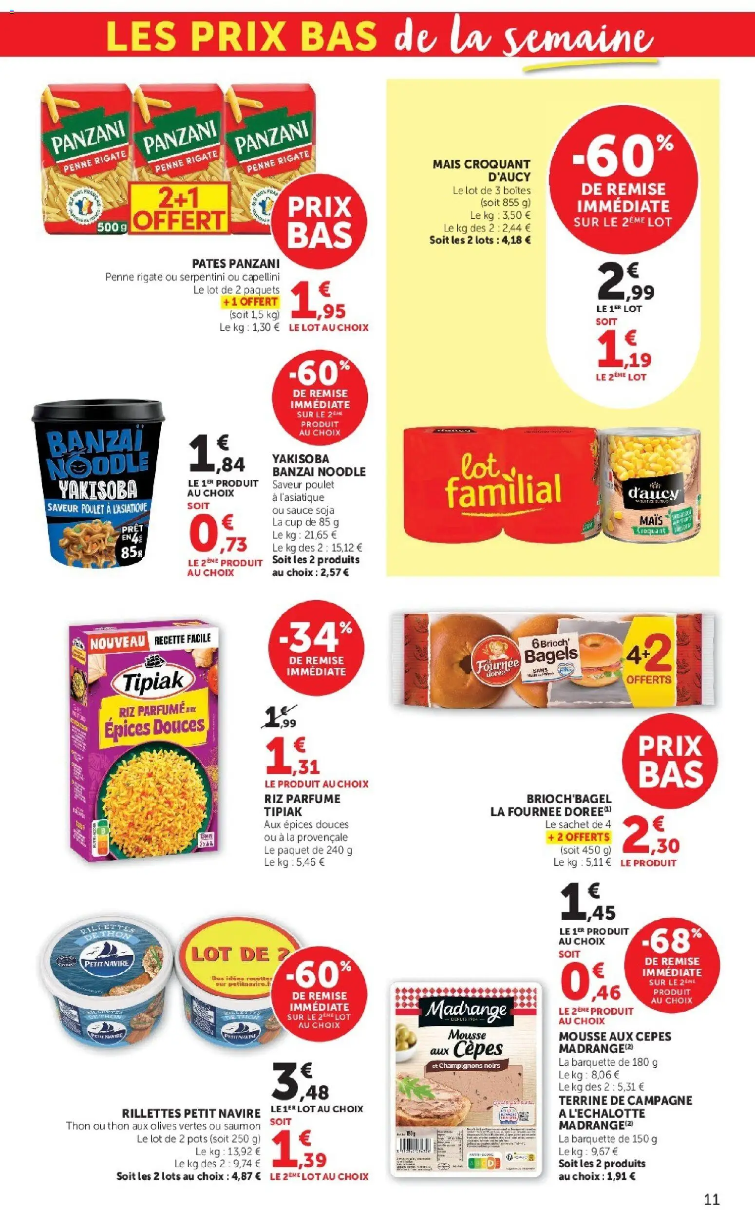 {H1} | Page: 11 | Produits: Olives, Poulet, Thon, Riz