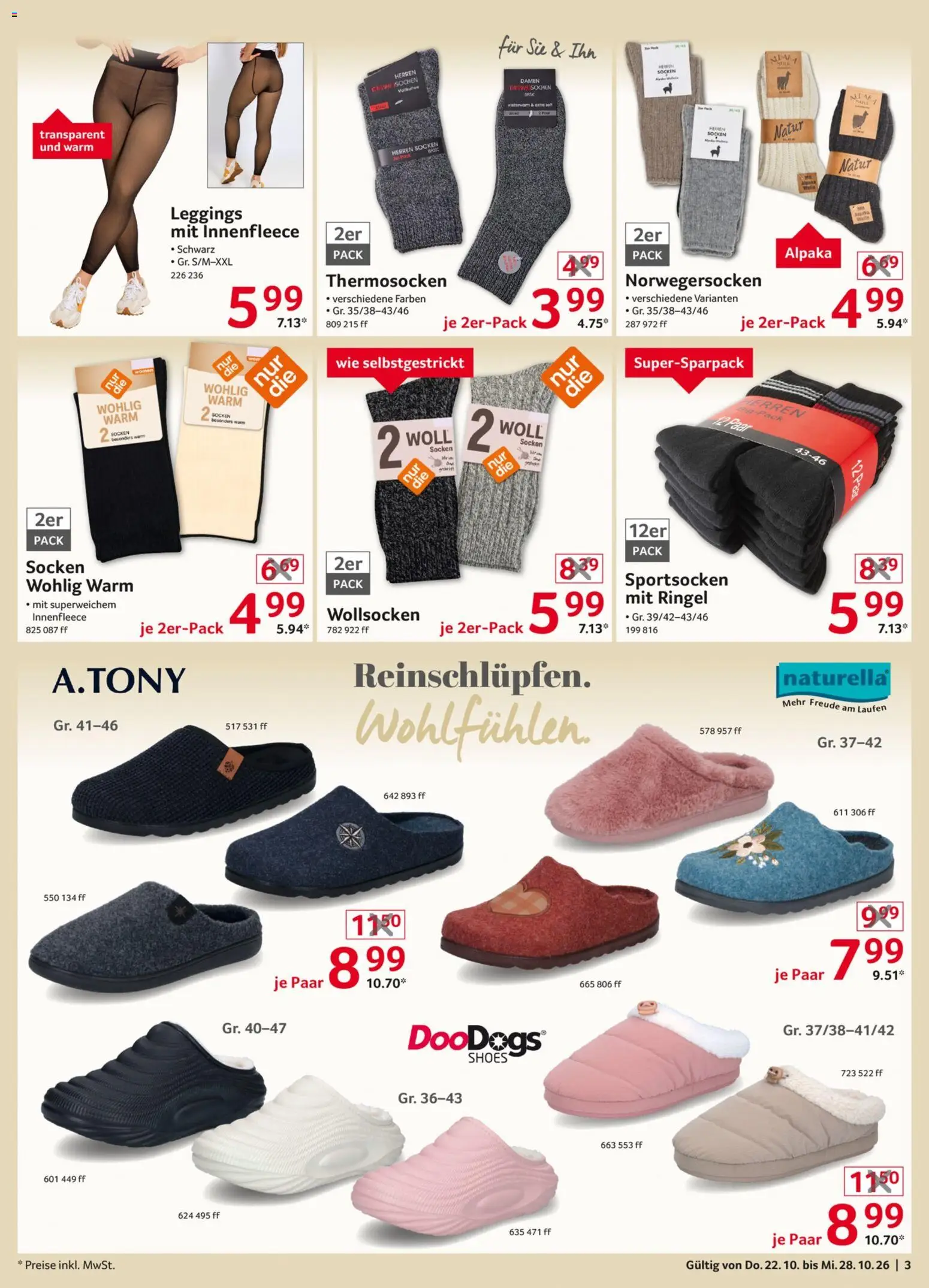 Selgros Non Food – gültig ab 22.10.2026 | Seite: 3 | Produkte: Socken, Leggings
