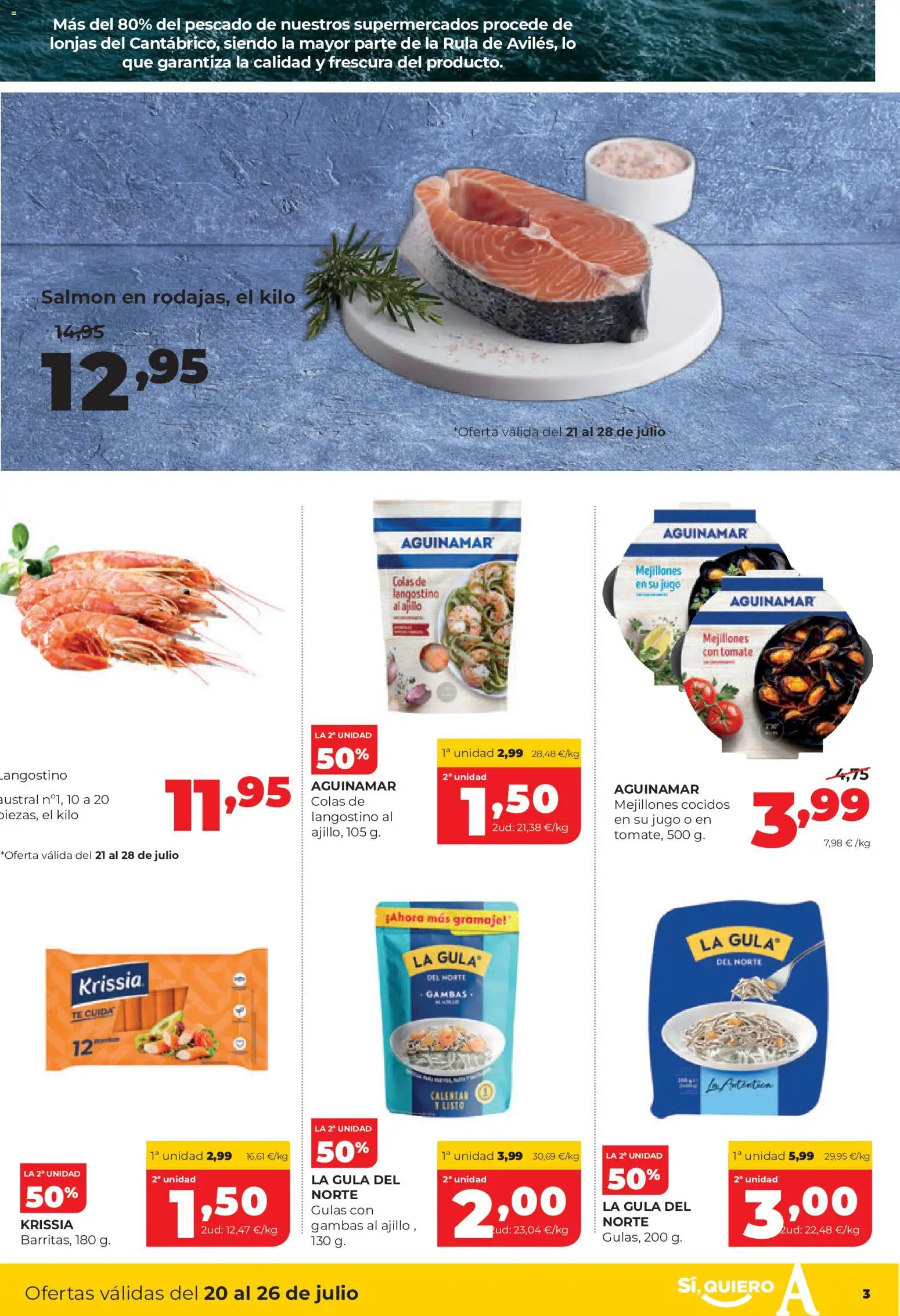 Alimerka folleto │ válido desde el 20/07/2026 | Página: 3 | Productos: Jugo, Pescado, Té, Langostino