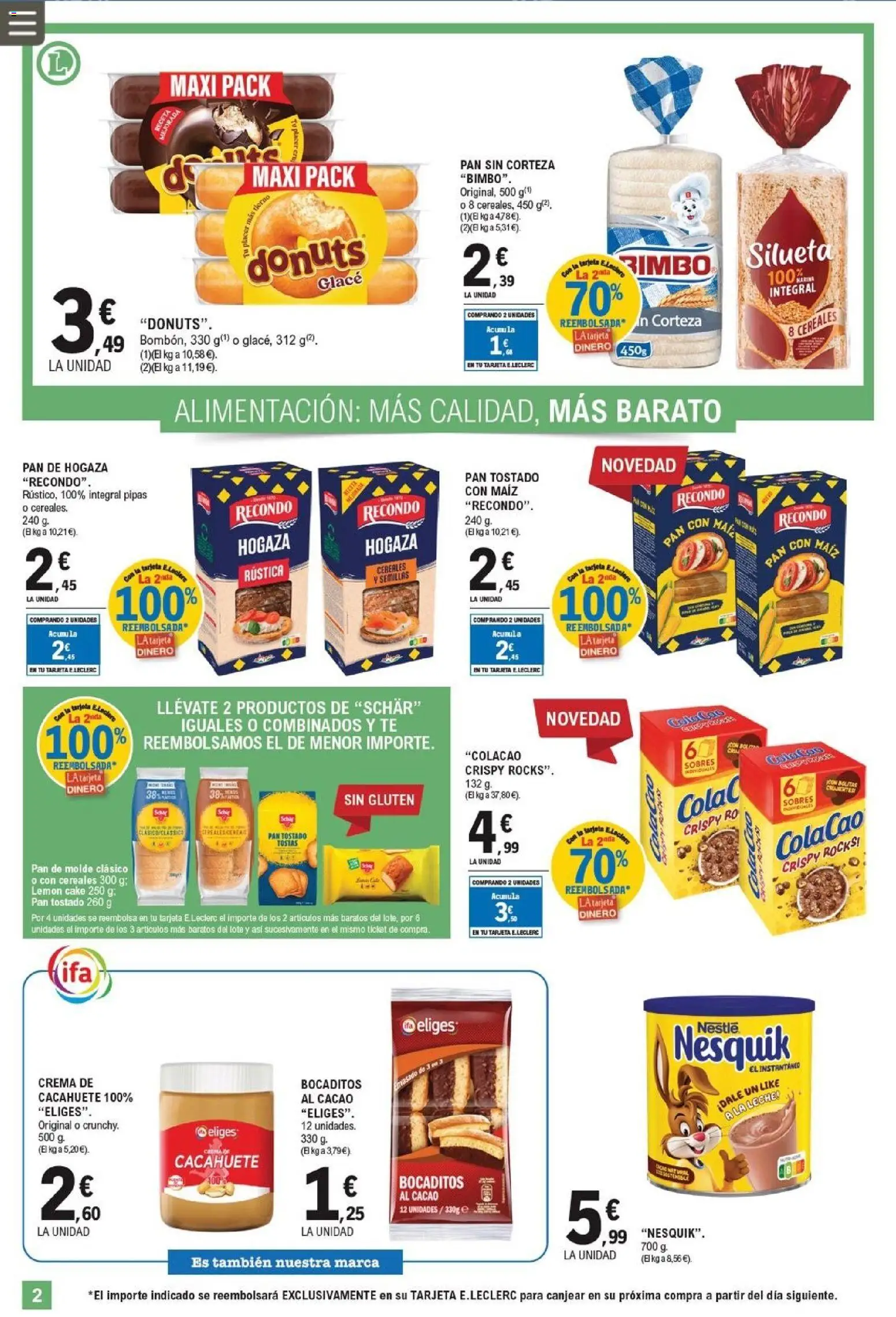 E.Leclerc folleto │ válido desde el 04.05.2026 | Página: 2 | Productos: Pan, Cereales, Pan de molde, Φρυγανιές σικάλεως