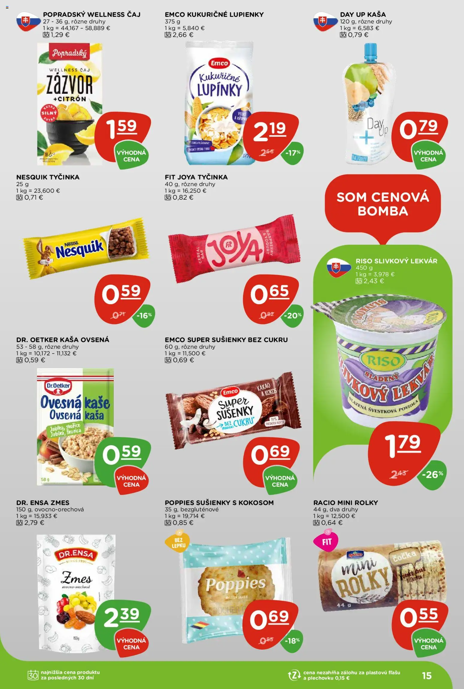 Nové Terno akcie – leták je platný od 25.06.2026 | Strana: 15 | Produkty: Zázvor, Čaj, Nesquik, Kakao
