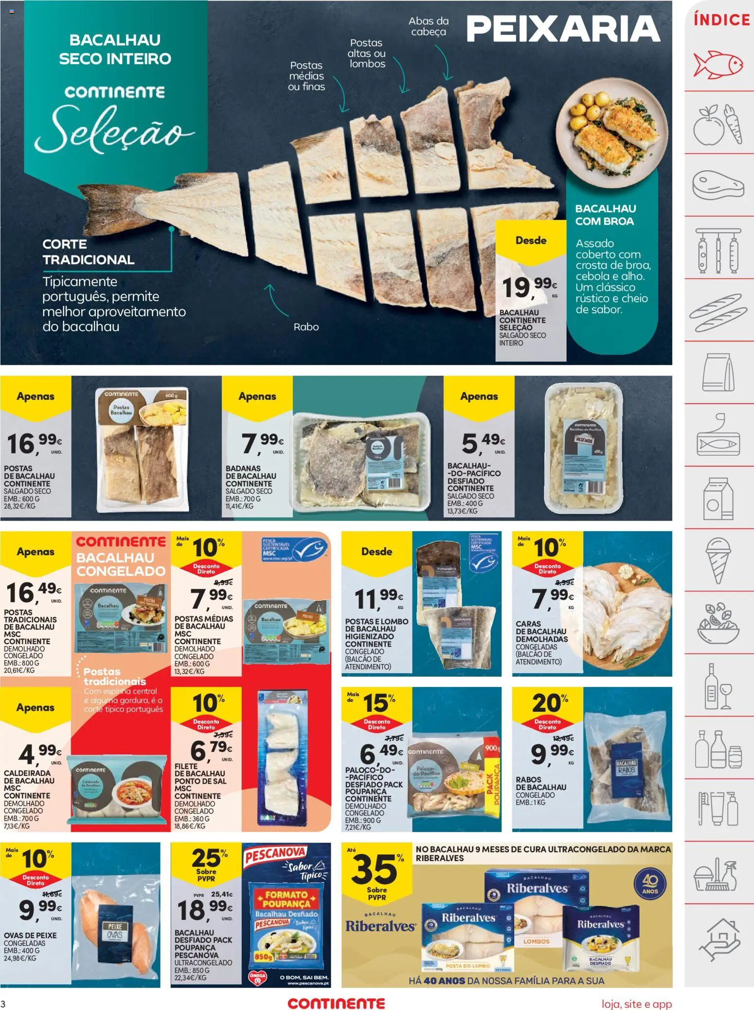 Continente folheto │ válido de 29/09/2026 | Página: 3 | Produtos: Bacalhau, Sal, Cebola, Peixe