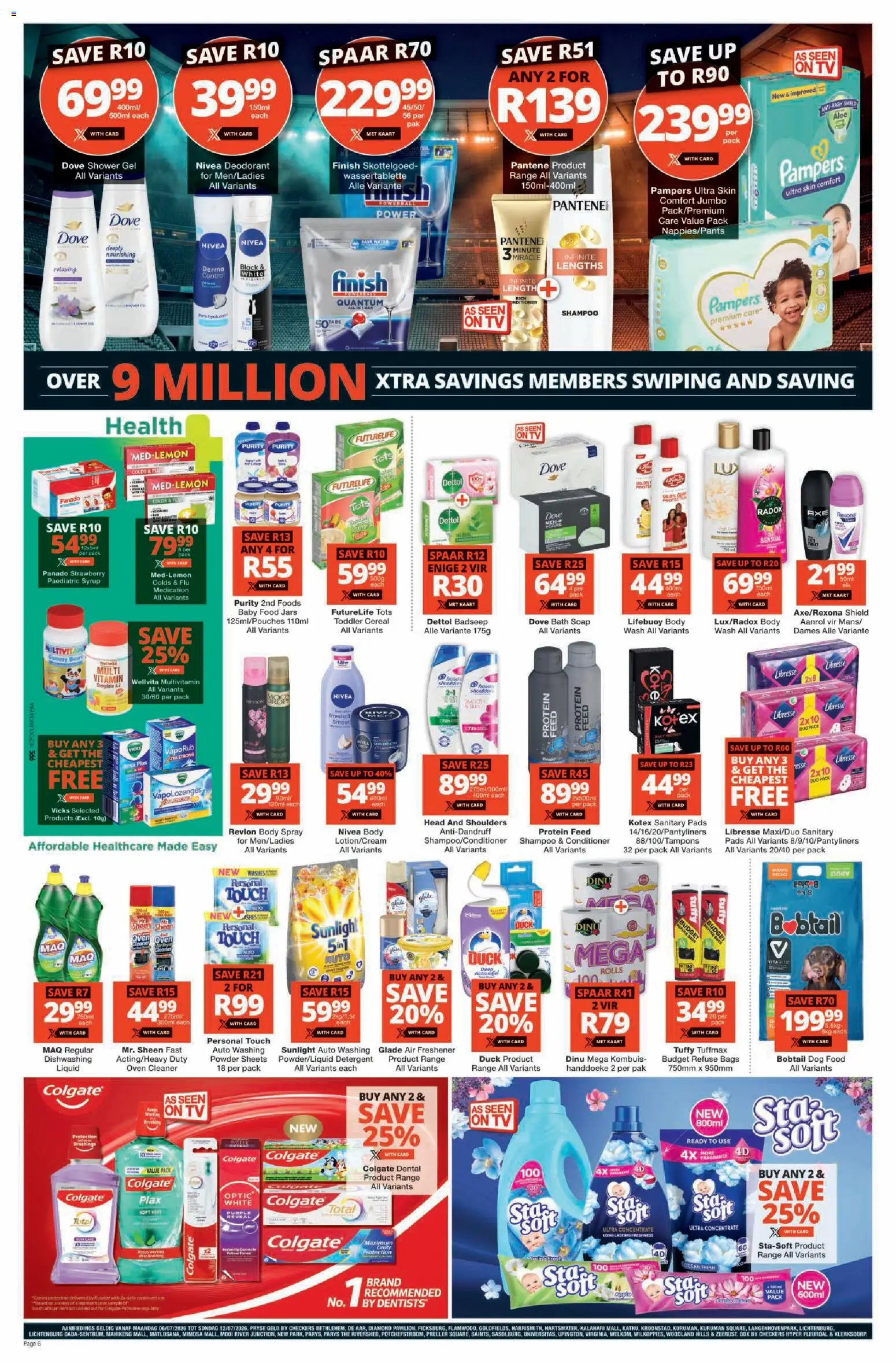 New Checkers catalogue – valid from 06/07/2026 | Page: 6 | Products: Oven, Conditioner, Refuse bags, Shower gel