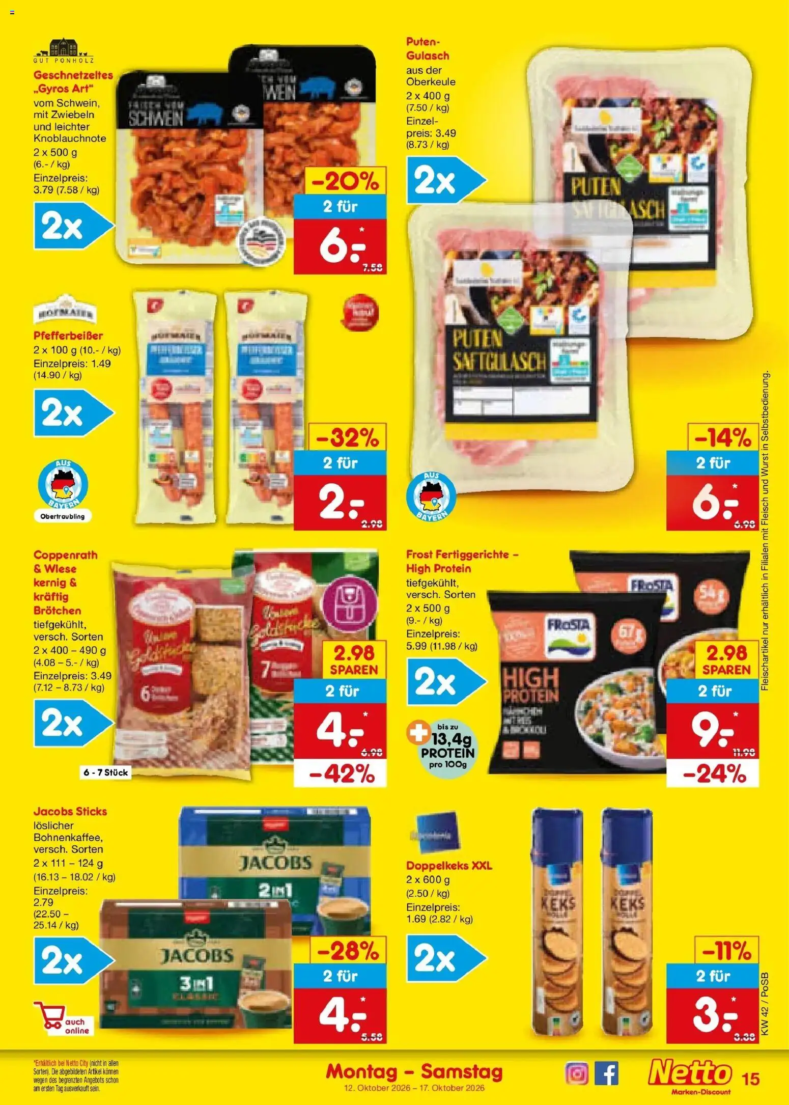 Netto Marken-Discount Prospekt Amberg (ab 12.10.2026) » Angebote | Seite: 17 | Produkte: Zwiebeln, Gulasch, Fertiggerichte, Fleisch