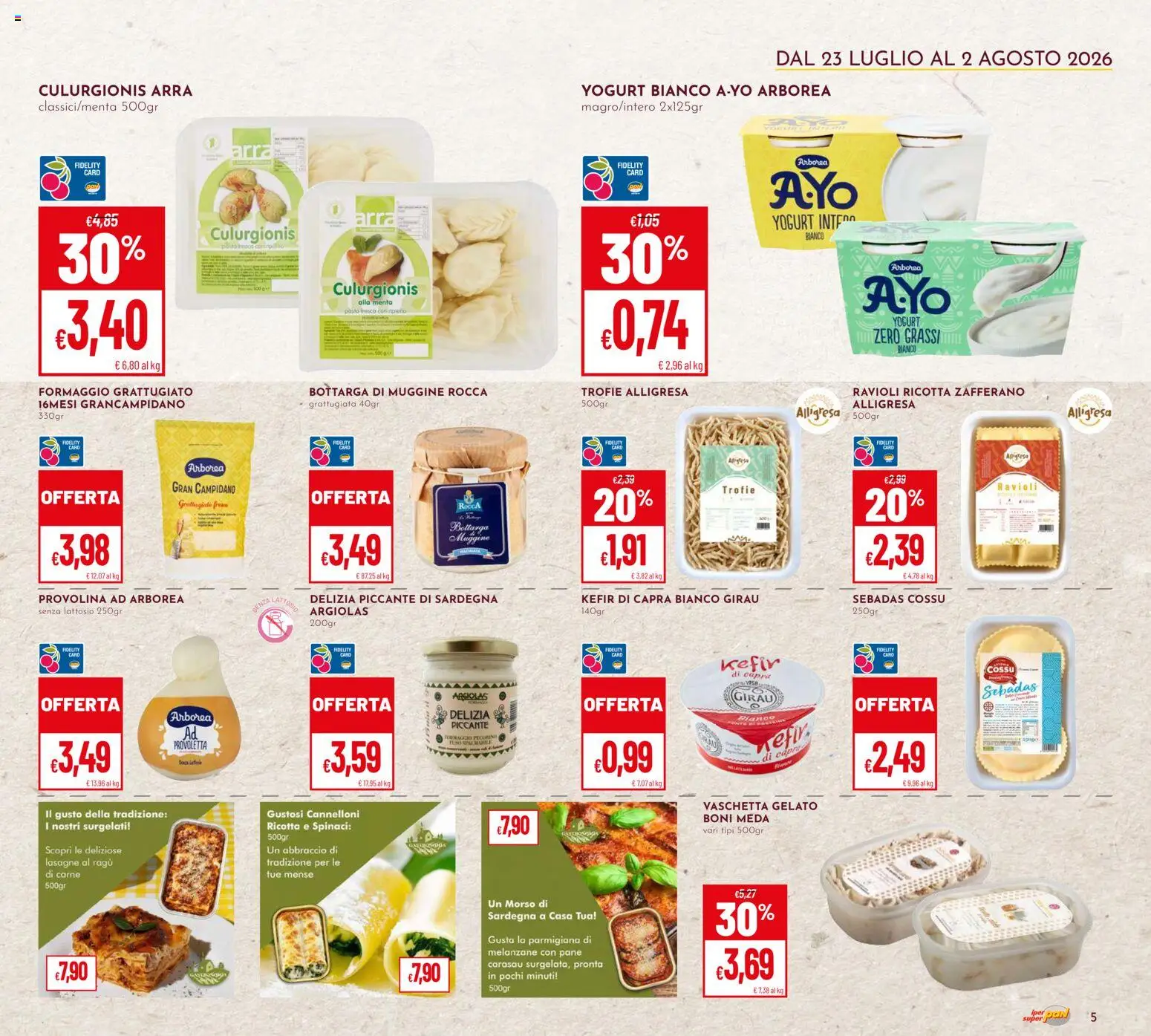 Volantino Pan del 23/07/2026 | Pagina: 5 | Prodotti: Gelato, Formaggio, Ragú, Menta