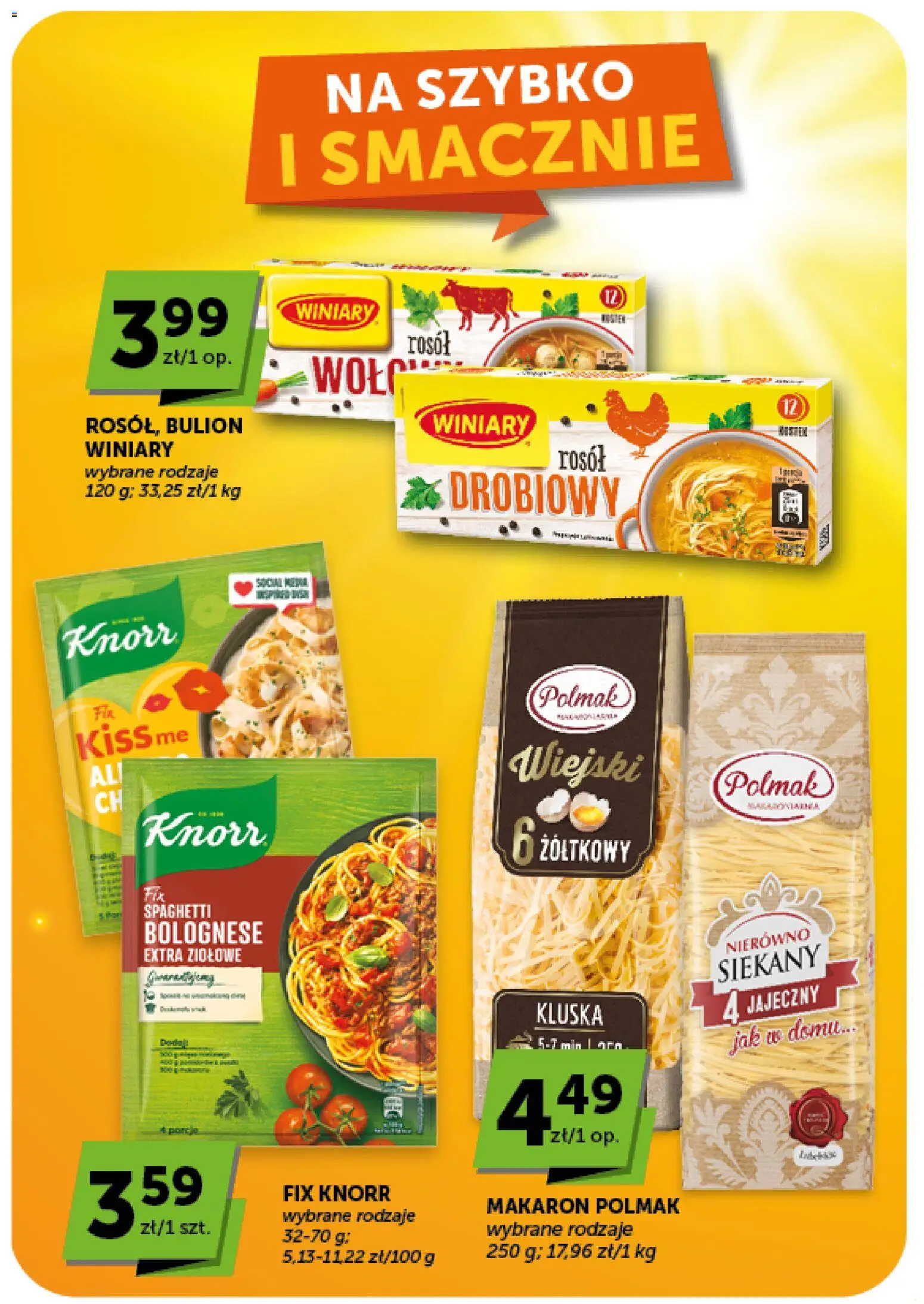 ABC gazetka - Minimarket od 13.08.2026 | Strona: 16 | Produkty: Spaghetti, Bulion, Spaghetti bolognese, Bulion Winiary