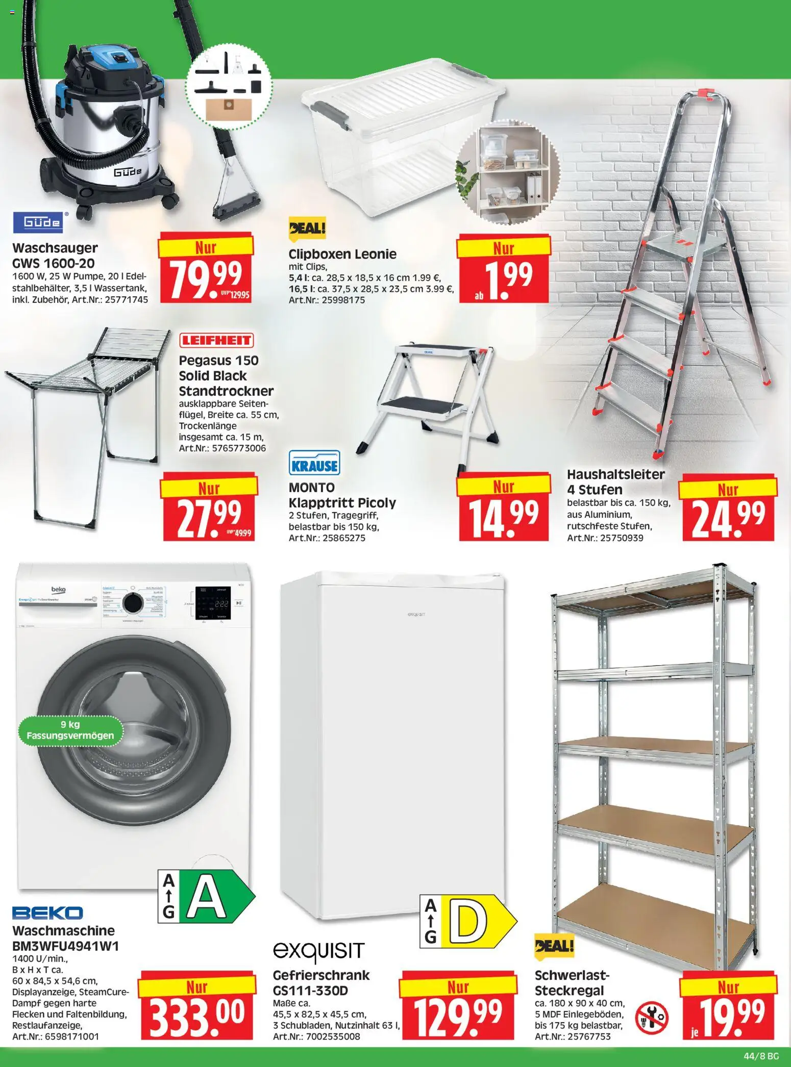 HERKULES Bau & Garten – gültig ab 26.10.2026 | Seite: 8 | Produkte: Gefrierschrank, Waschmaschine