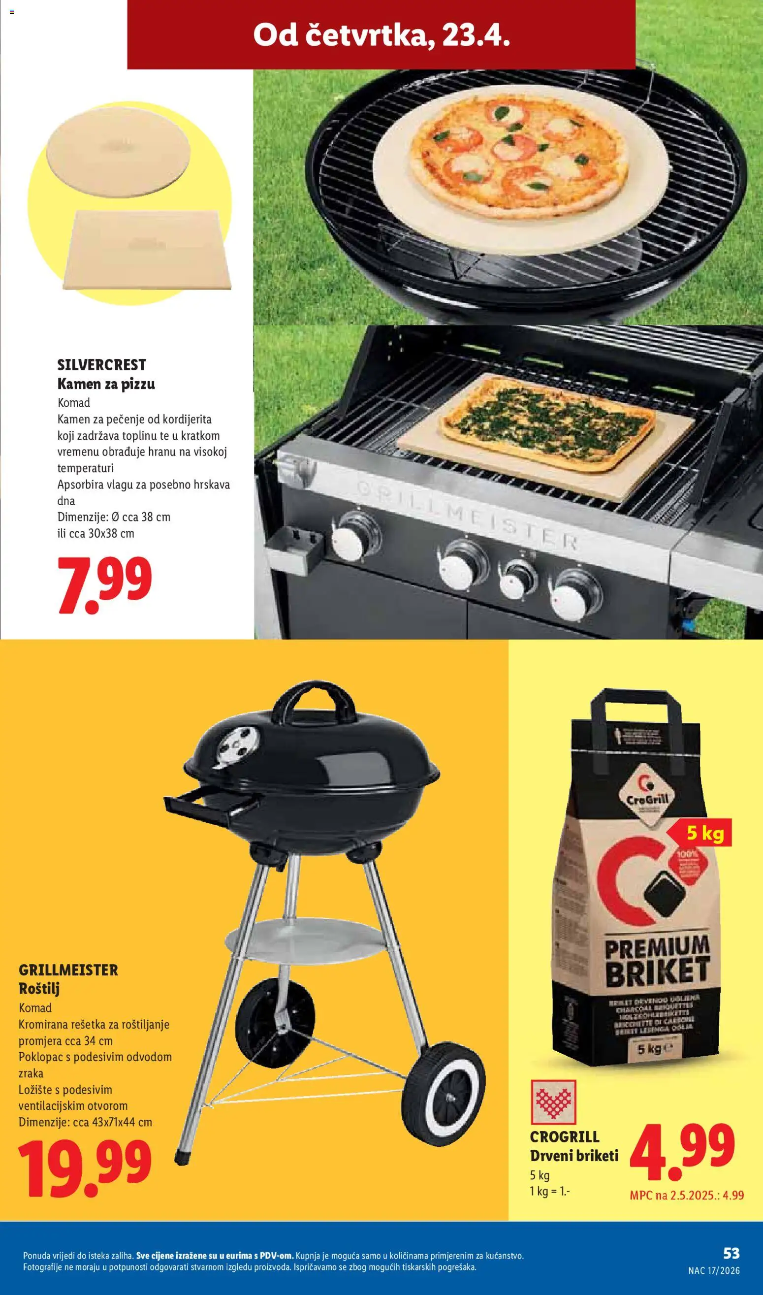 Lidl katalog | vrijedi od 20.04.2026 | Stranica: 53 | Proizvodi: Roštilj, Drveni briketi, Briketi