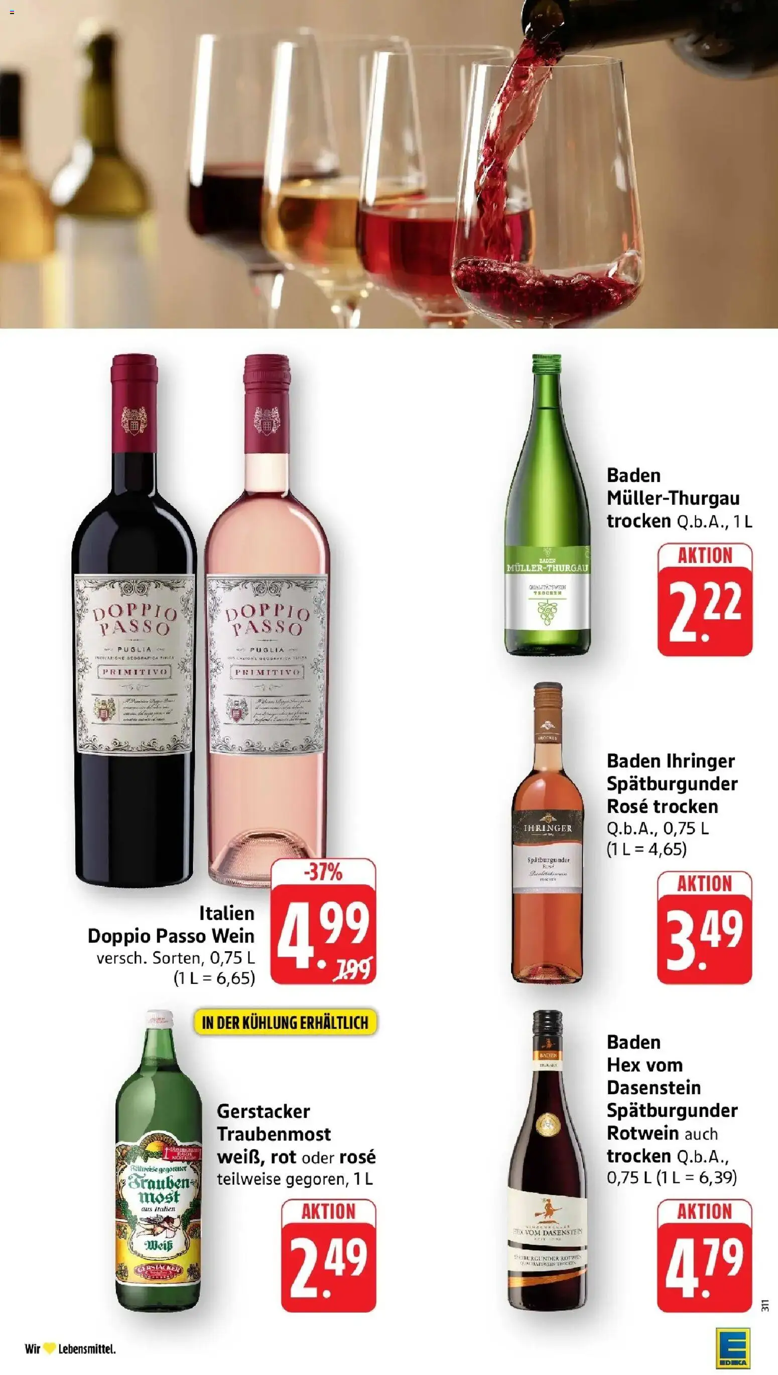 Edeka Prospekt Karlsbad-Langensteinbach (ab 17.08.2026) » Angebote Online | Seite: 32 | Produkte: Rotwein, Doppio Passo, Wein