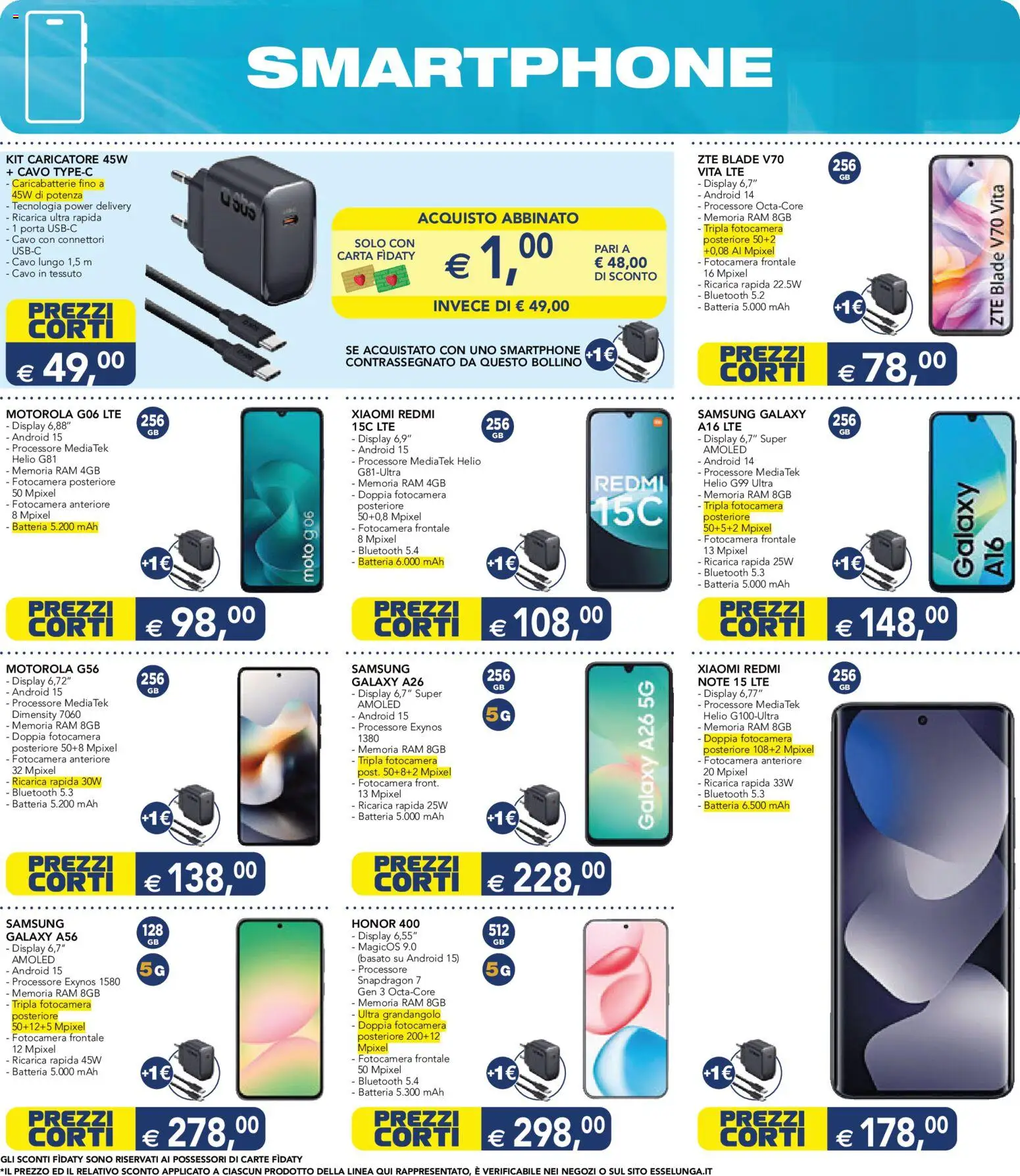 Volantino Esselunga S del 08.06.2026 | Pagina: 2 | Prodotti: Xiaomi, Smartphone, Cavo, Samsung