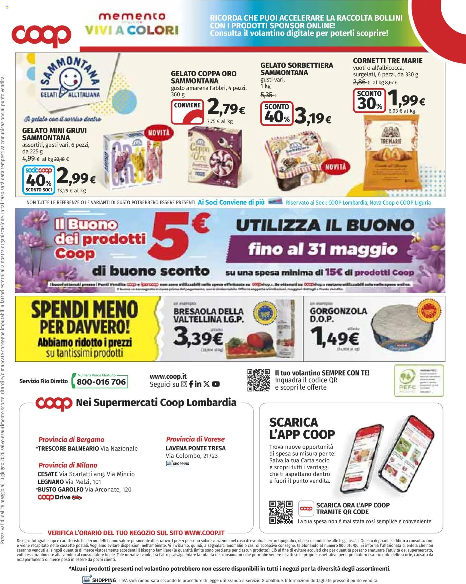 Volantino COOP del 28.05.2026 | Pagina: 24 | Prodotti: Tè, Bresaola, Gelato, Data