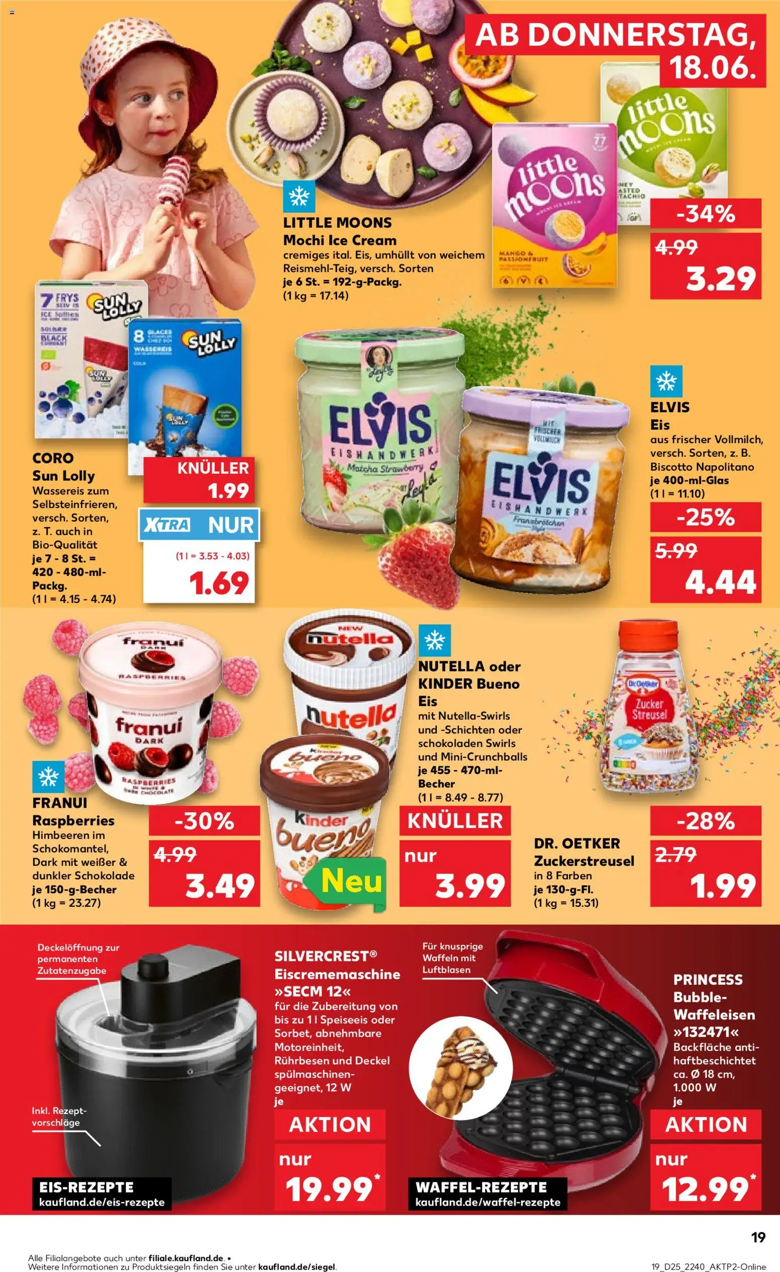 Kaufland Prospekt Speyer – gültig ab 18.06.2026 | Seite: 19 | Produkte: Himbeeren, Waffeln, Waffeleisen, Eis