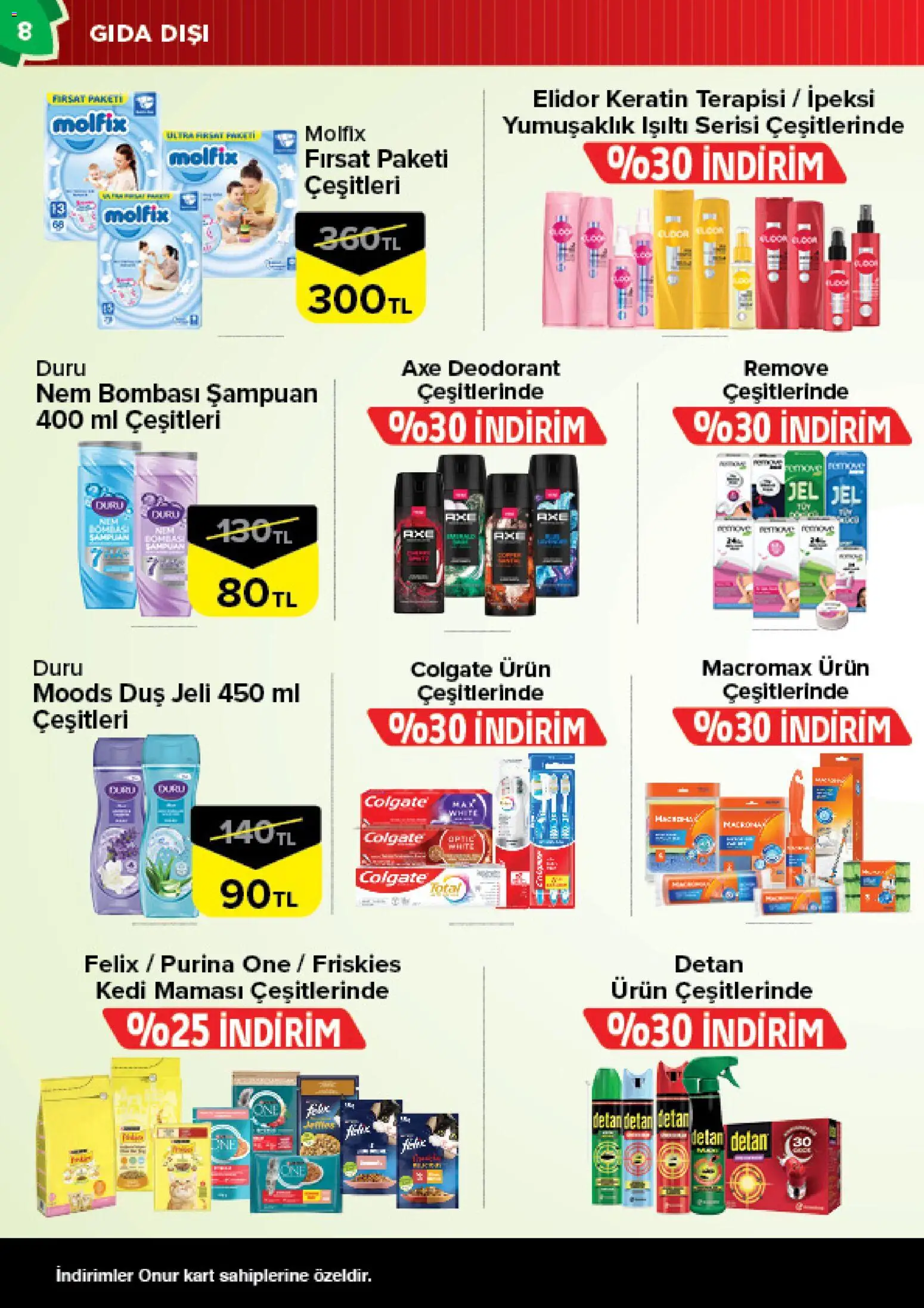 Onur Market Katalog - 11 Ağustos 2026 tarihinden itibaren geçerlidir | Sayfa: 8 | Ürünler: Duş, Duş jeli, Deodorant, Kedi maması