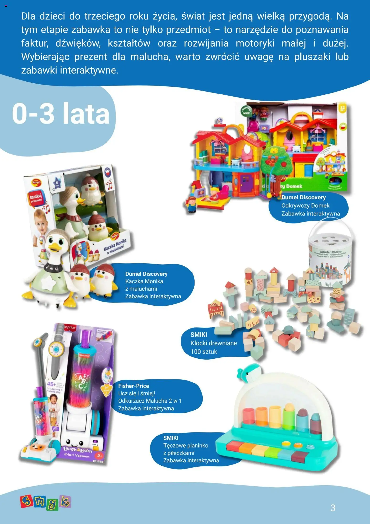 Smyk gazetka od 15.05.2026 | Strona: 3 | Produkty: Odkurzacz, Kaczka, Klocki drewniane