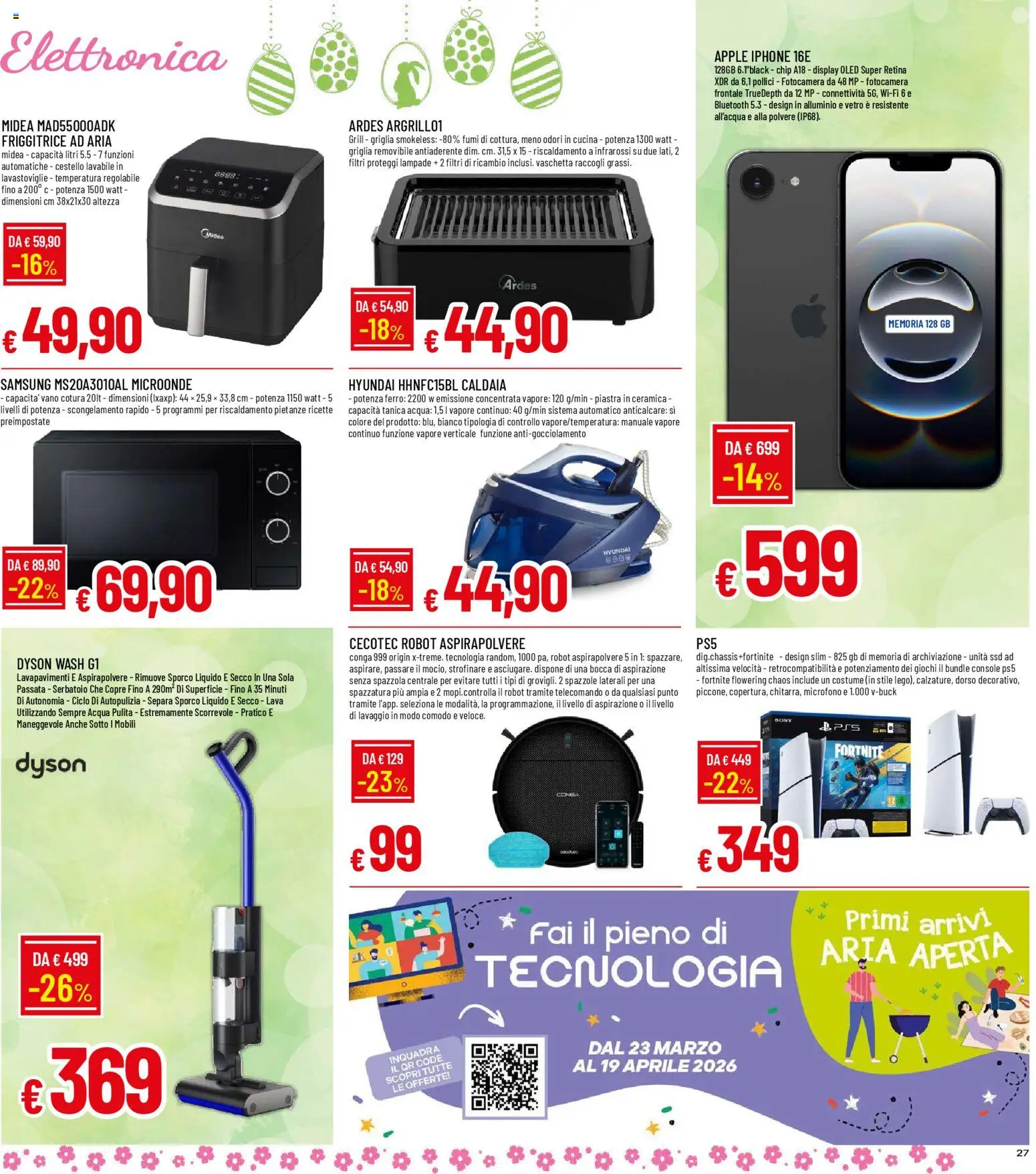 Volantino Galassia del 26.03.2026 | Pagina: 27 | Prodotti: Microonde, Friggitrice ad aria, Tanica, Samsung