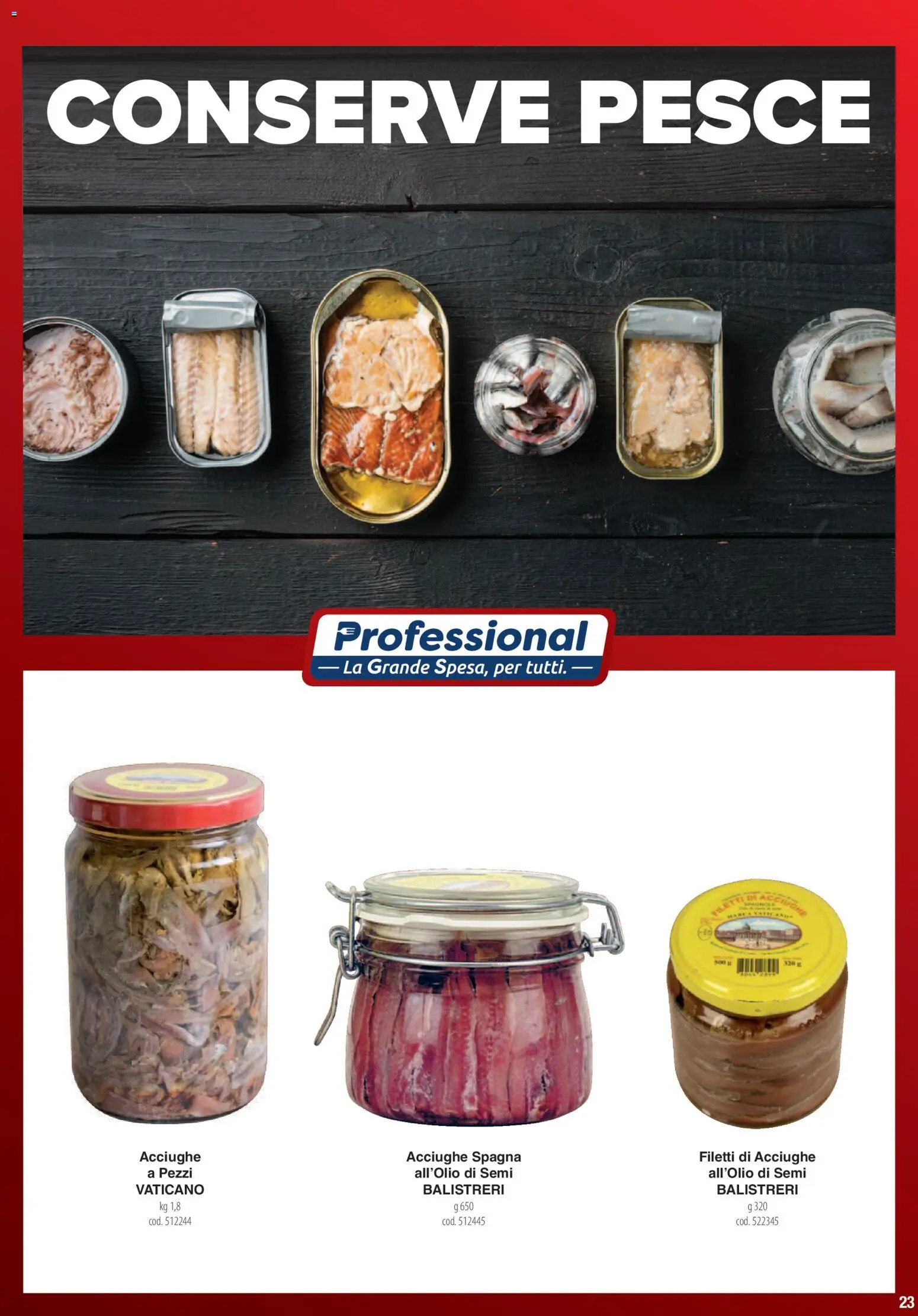 Volantino Carrefour del 01.06.2026 | Pagina: 23 | Prodotti: Pesce, Acciughe