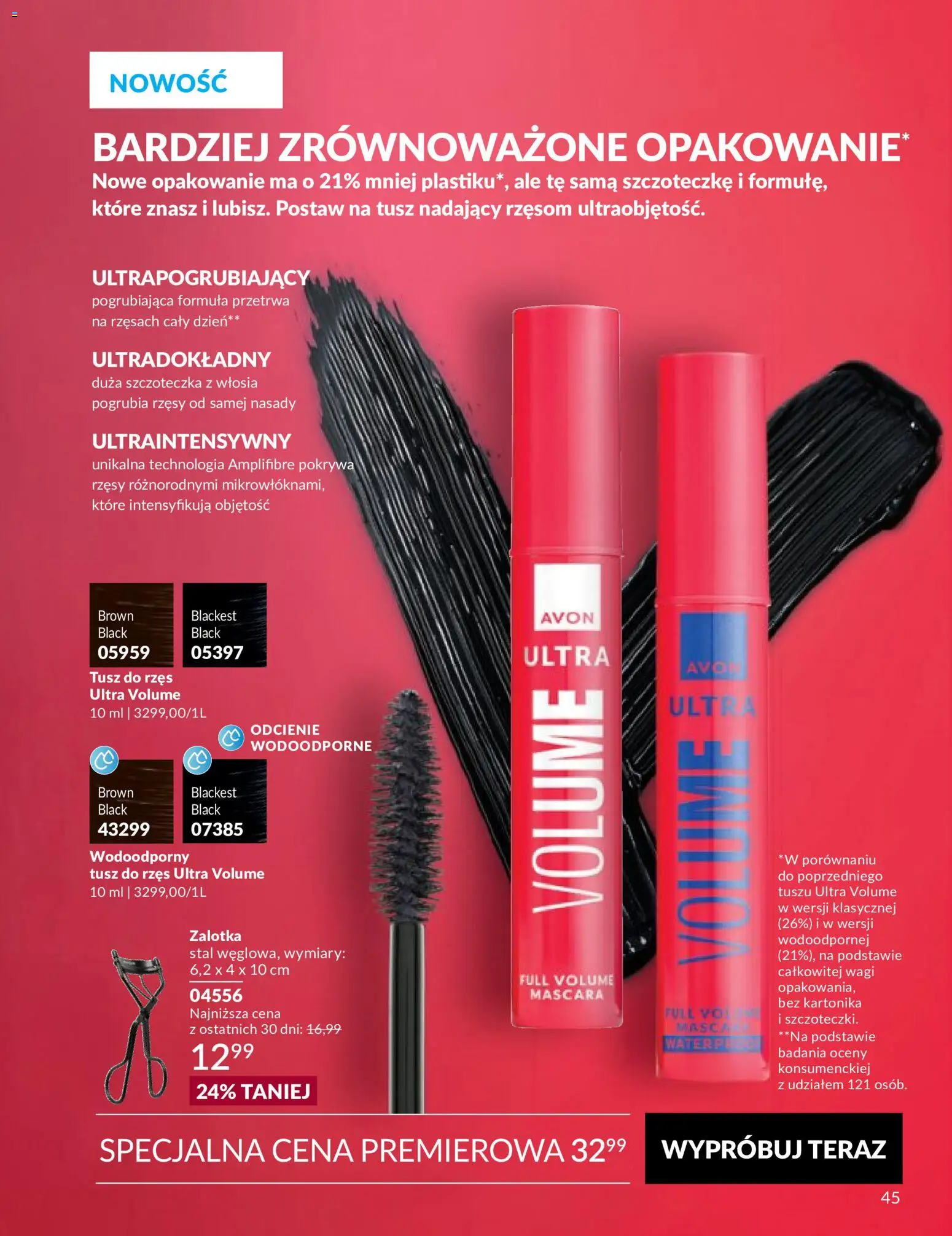 Avon Katalog 9 2026 od 01.09.2026 | Strona: 45 | Produkty: Tusz do rzęs