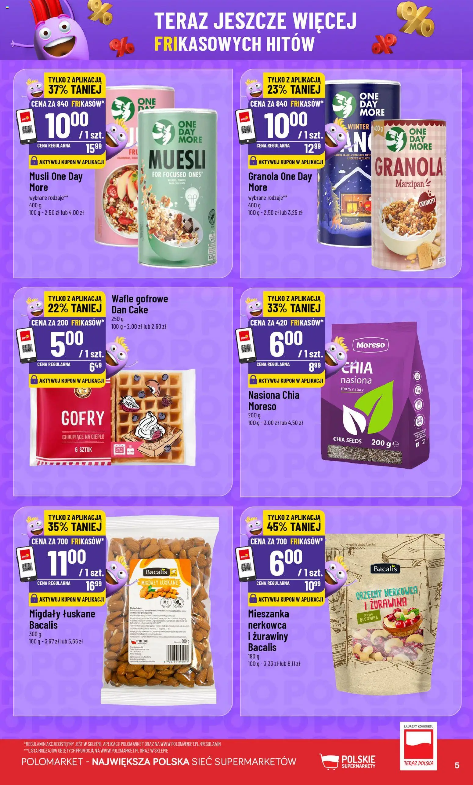 POLOmarket gazetka - Frikasowe Hity od 17.06.2026 | Strona: 5 | Produkty: Wafle, Granola, Musli, Orzechy