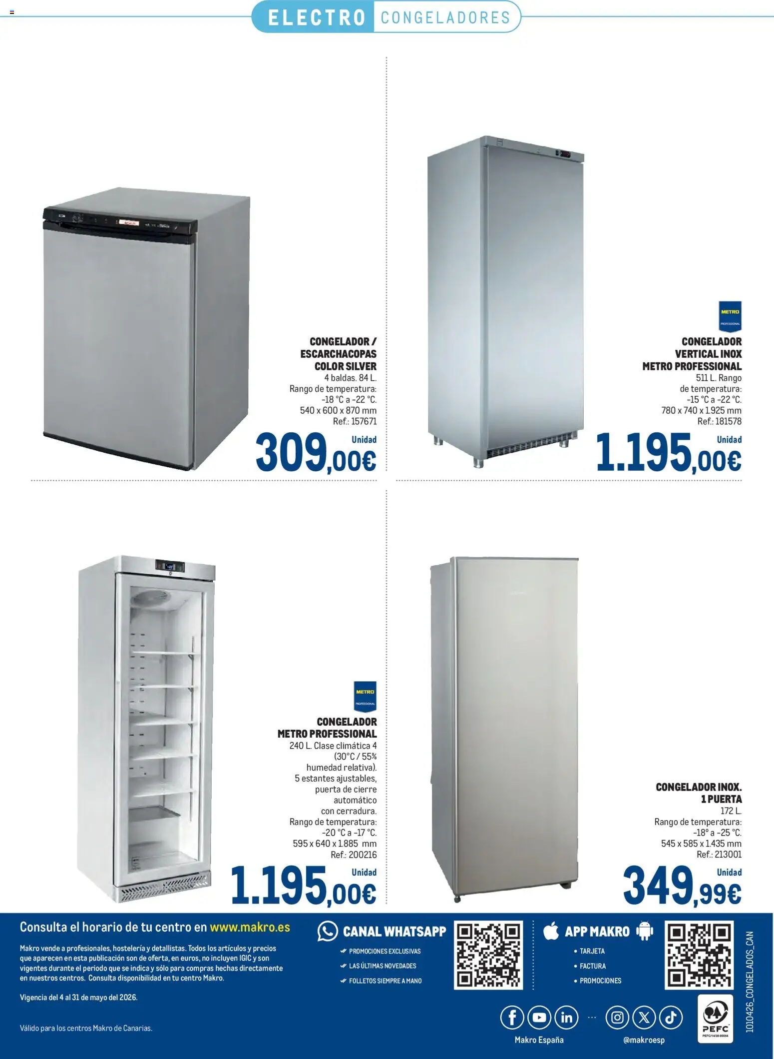 Makro Congelados Canarias │ válido desde el 04.05.2026 | Página: 48 | Productos: Congelador