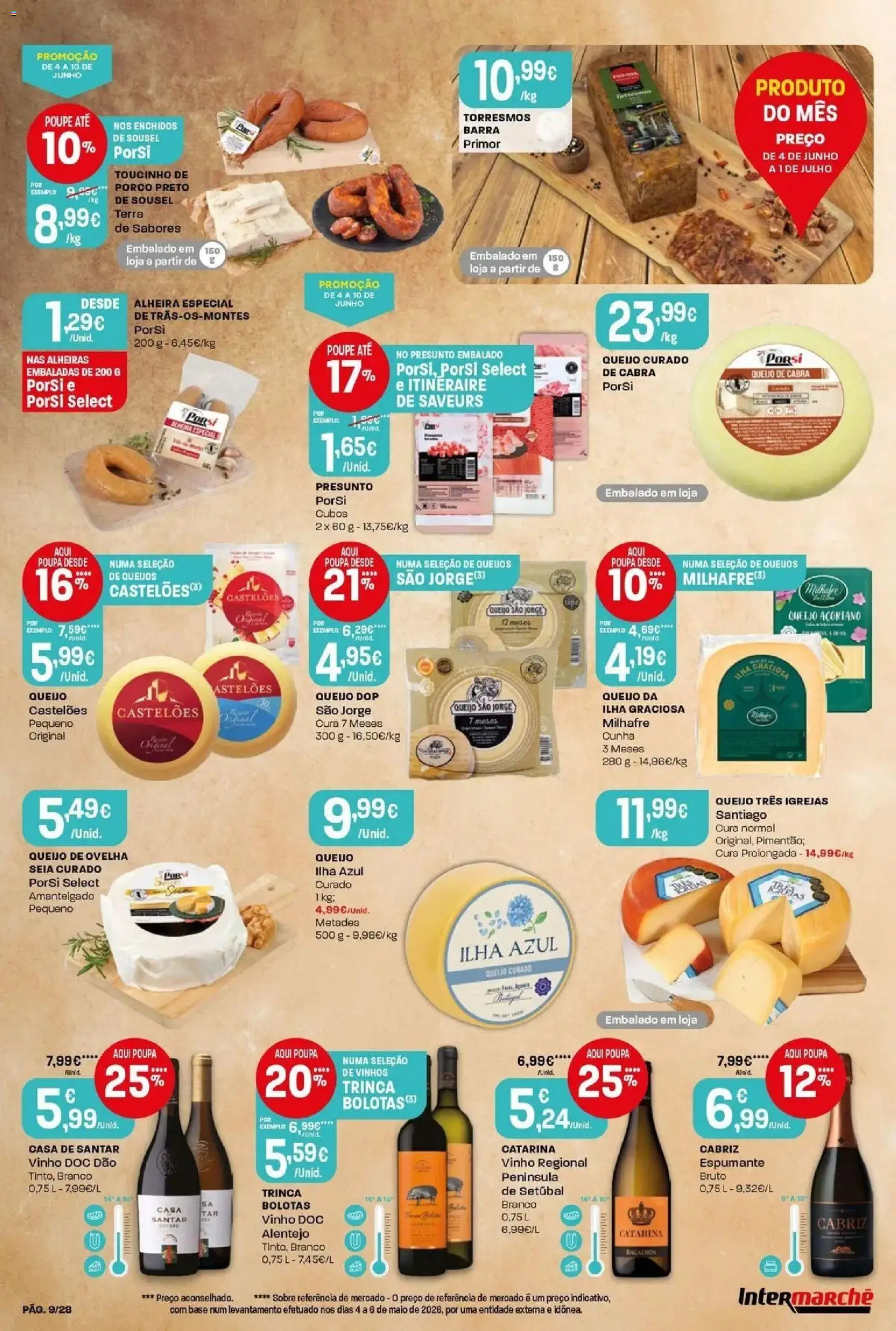 Intermarché - Isto é que são preços BAIXOS │ válido de 04.06.2026 | Página: 9 | Produtos: Espumante, Base, Presunto, Alheira