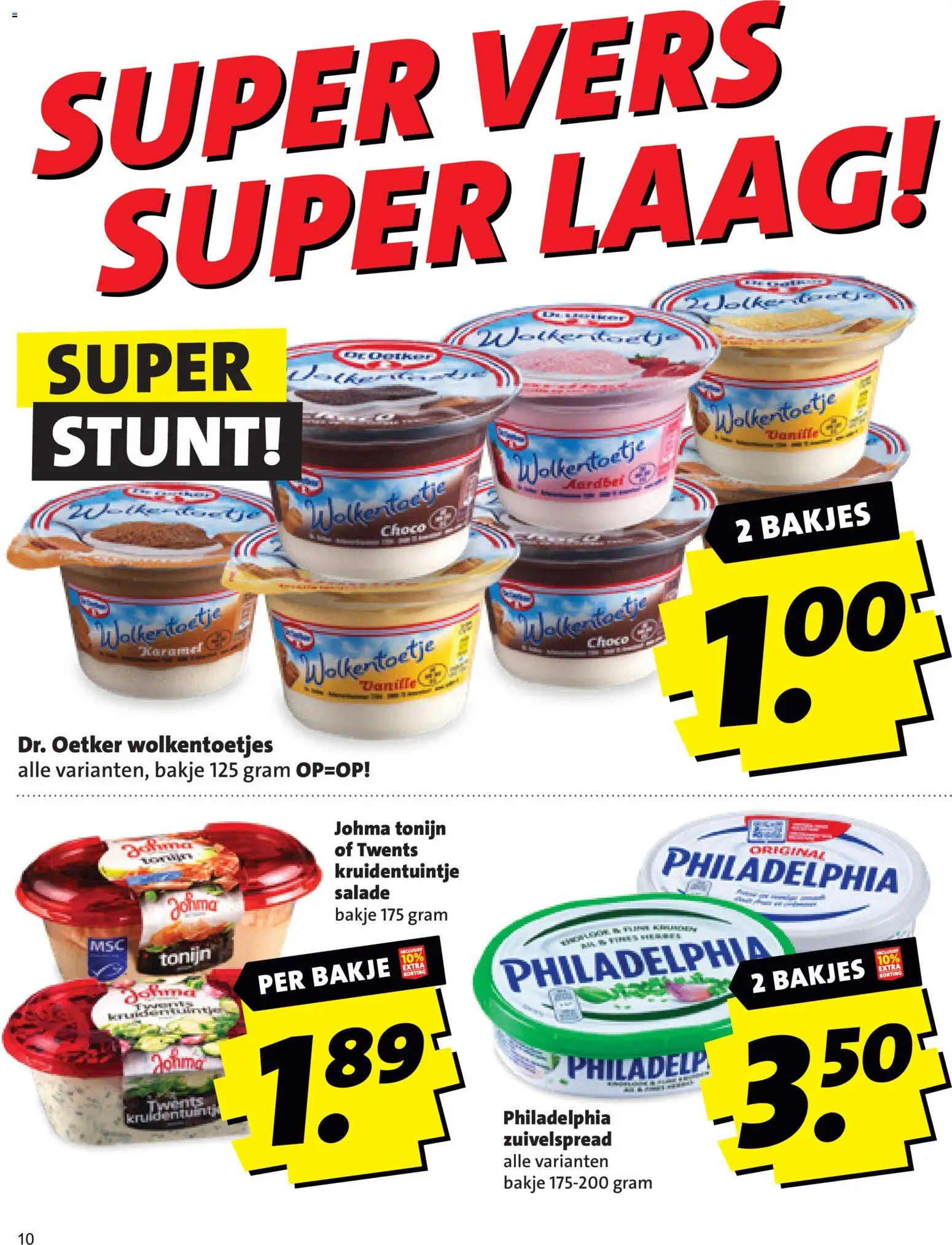 {H1} | Pagina: 10 | Producten: Salade, Tonijn, Aardbei