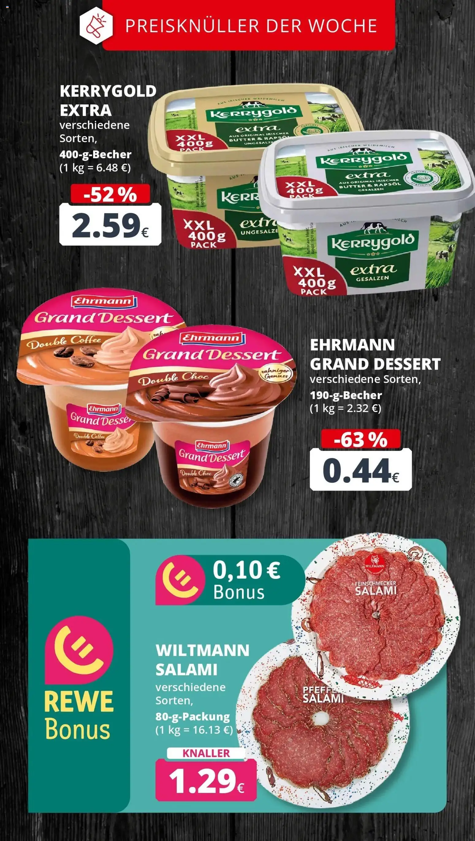 REWE Prospekt ab 05.10.2026 zum Blättern » Angebote | Seite: 3 | Produkte: Butter, Ehrmann grand dessert, Rapsöl, Salami