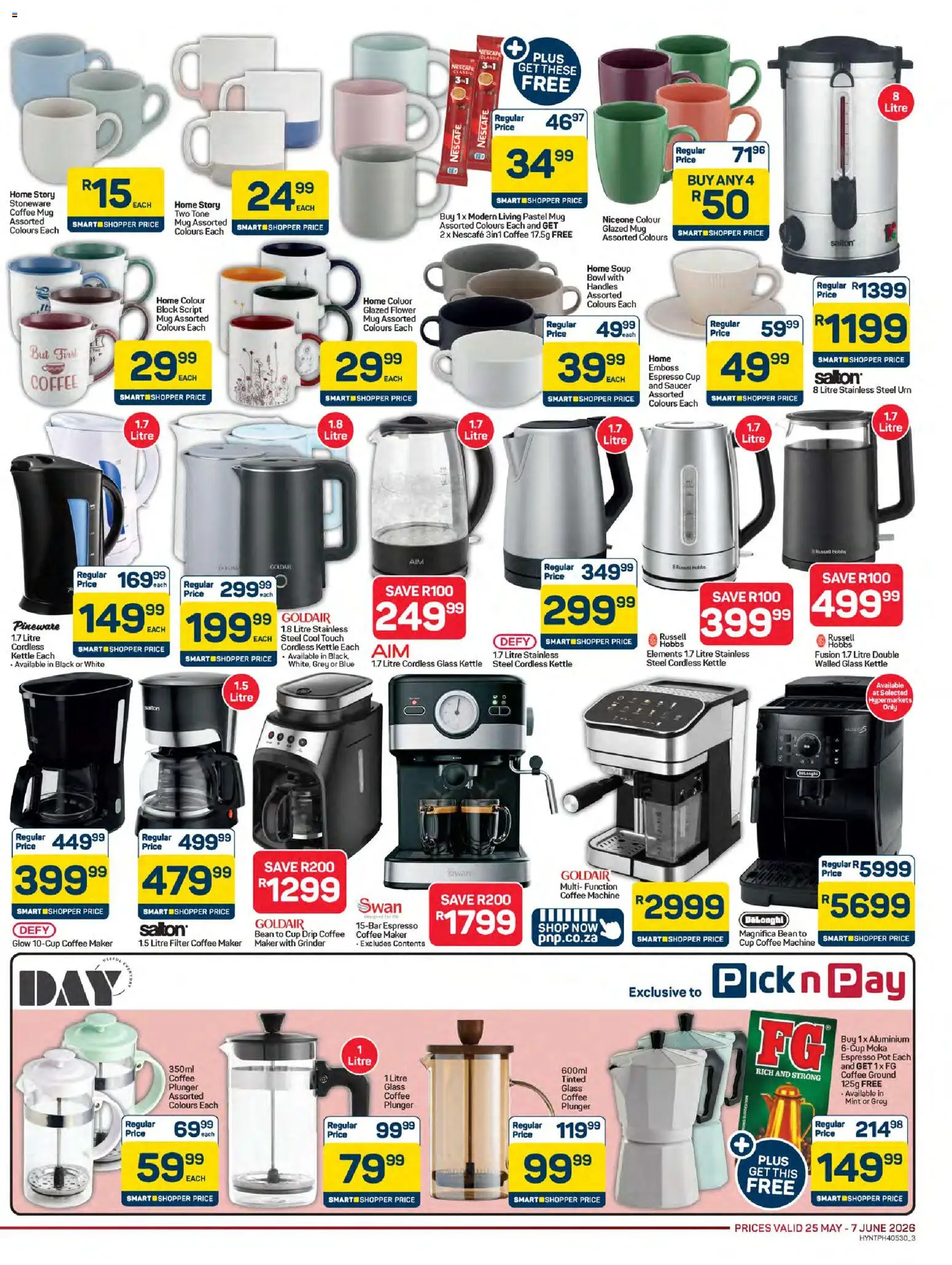 New Pick n Pay catalogue – valid from 25.05.2026 | Page: 3 | Products: Bowl, Grinder, Coffee, Mug