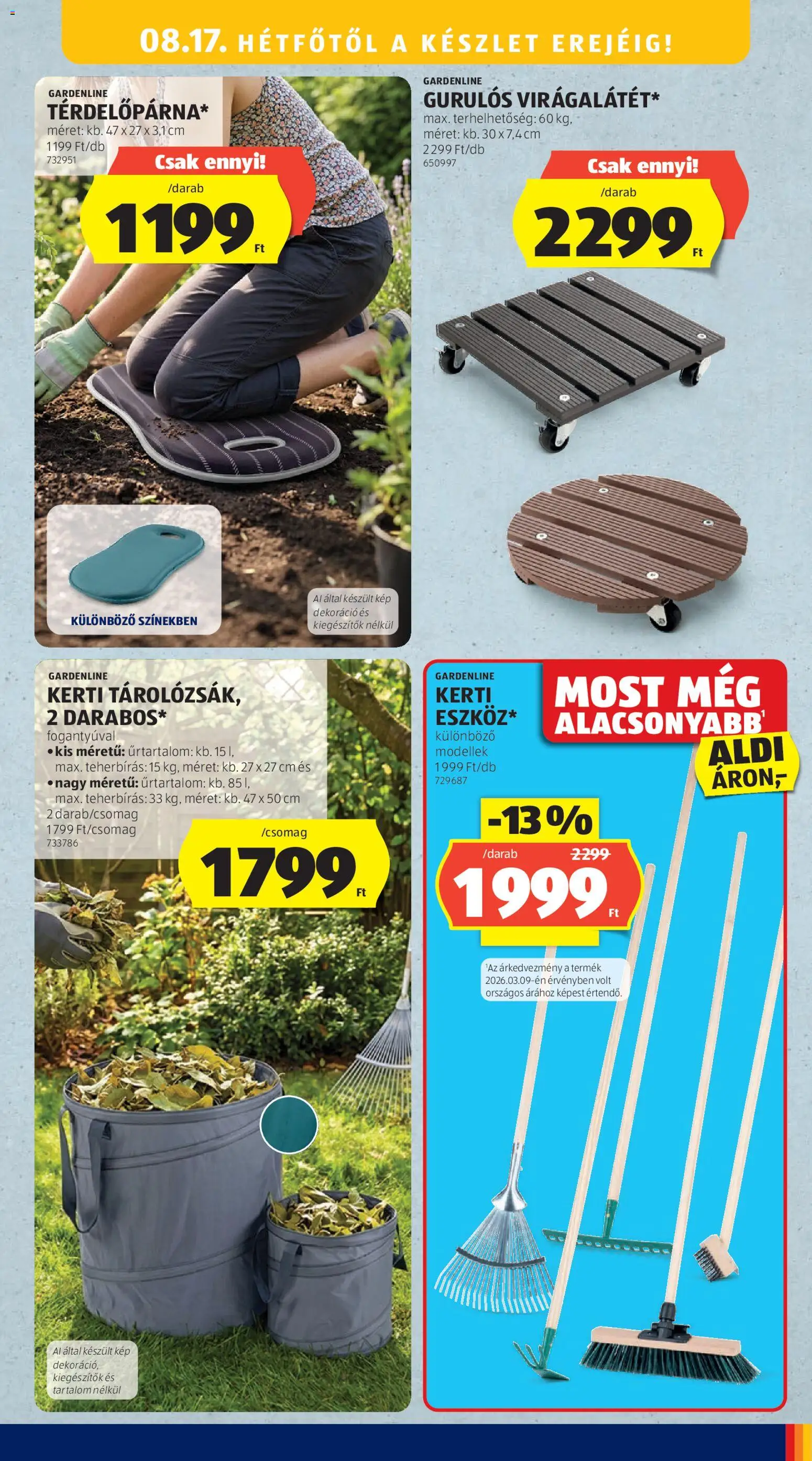 Aldi akciós ujság - amely érvényes a következő dátumtól: 2026.08.13. | Oldal: 41 | Termékek: Pad, Dekoráció