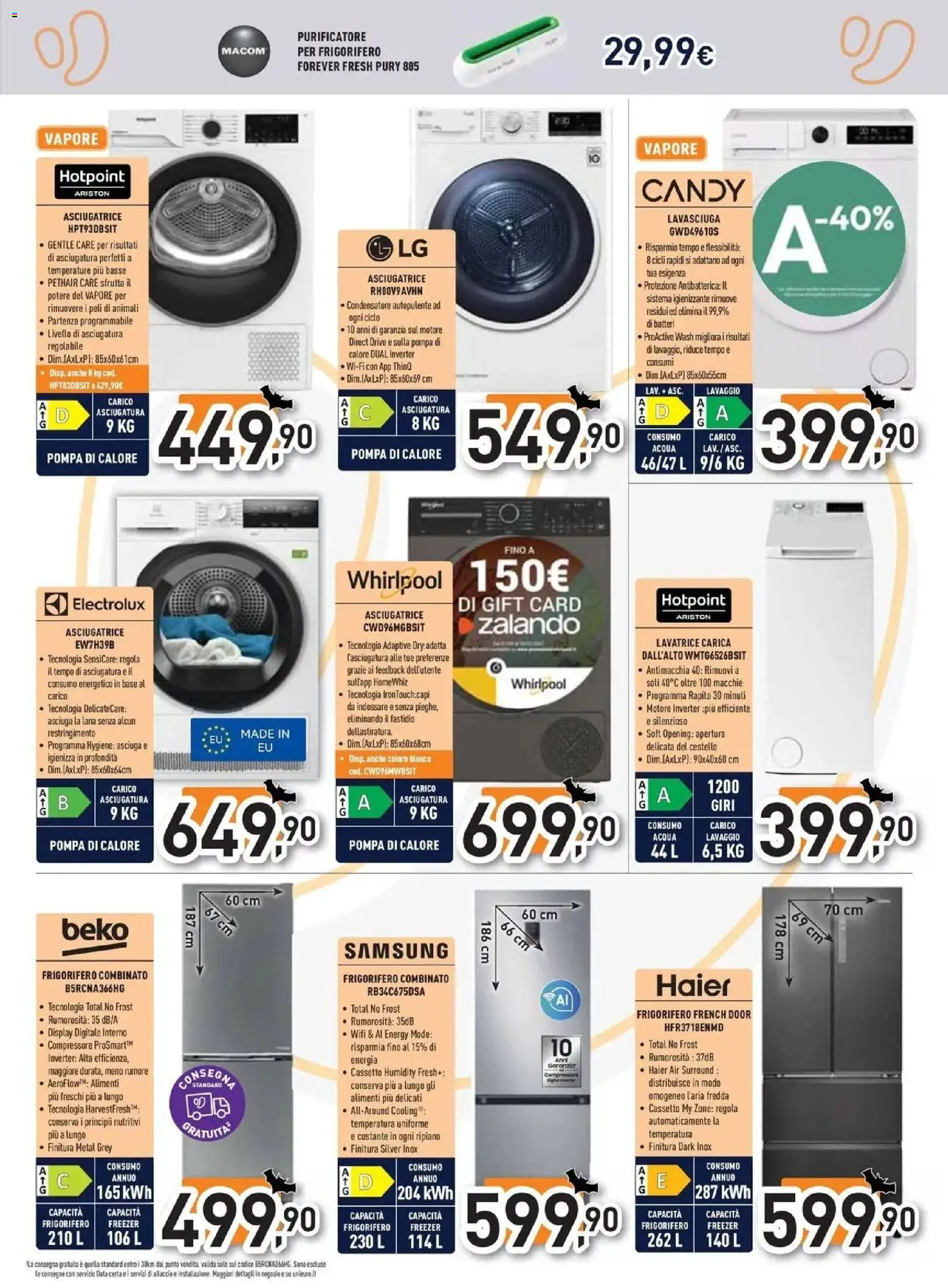 Nuovo Unieuro - Halloween da Unieuro! dal 30/10/2026 > offerte anteprima 🛍️ | Pagina: 23 | Prodotti: Ripiano, Lavatrice, Asciugatrice, Frigorifero combinato