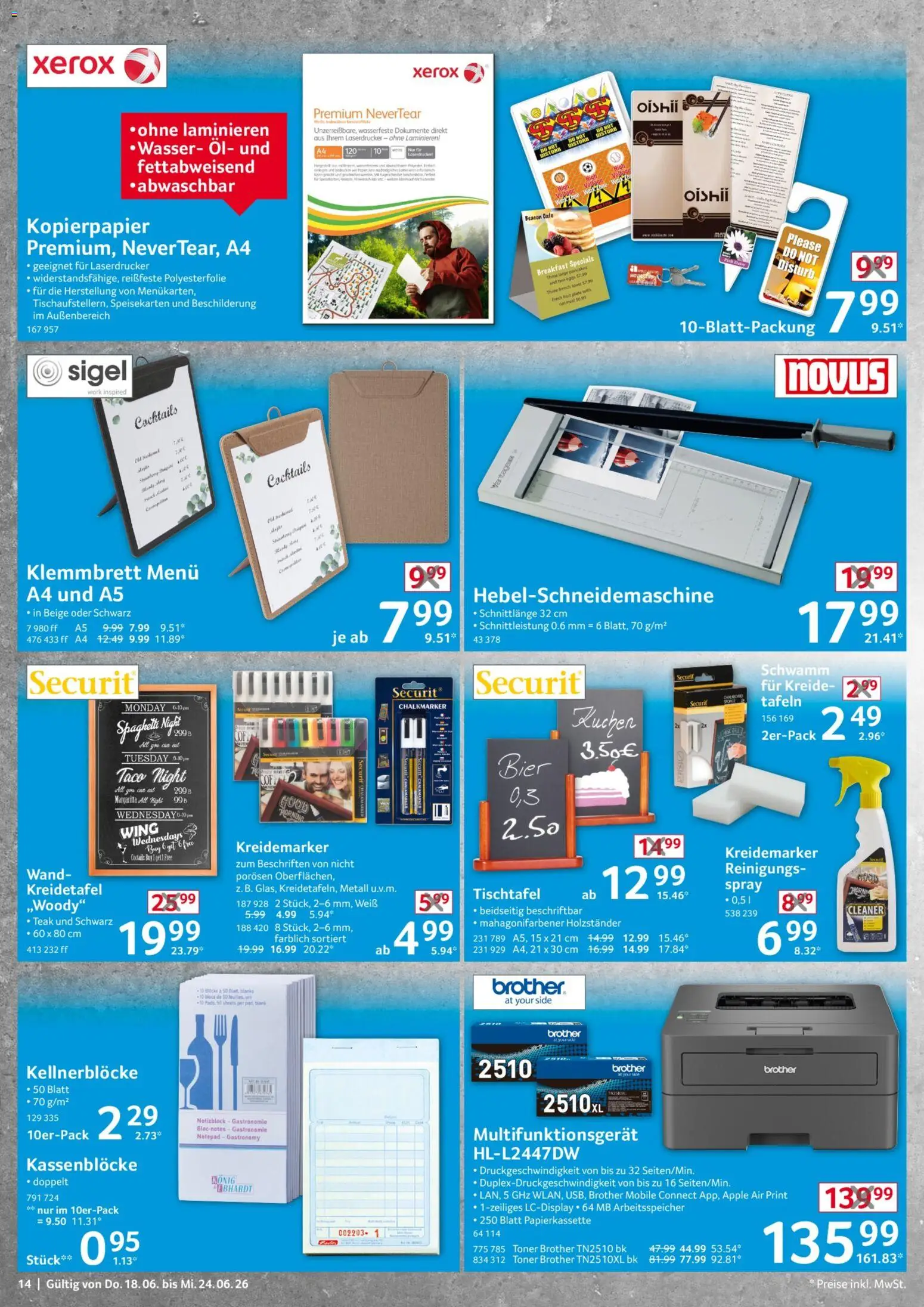 Selgros Non Food – gültig ab 18.06.2026 | Seite: 14 | Produkte: Toner, Öl, Wasser, Kuchen