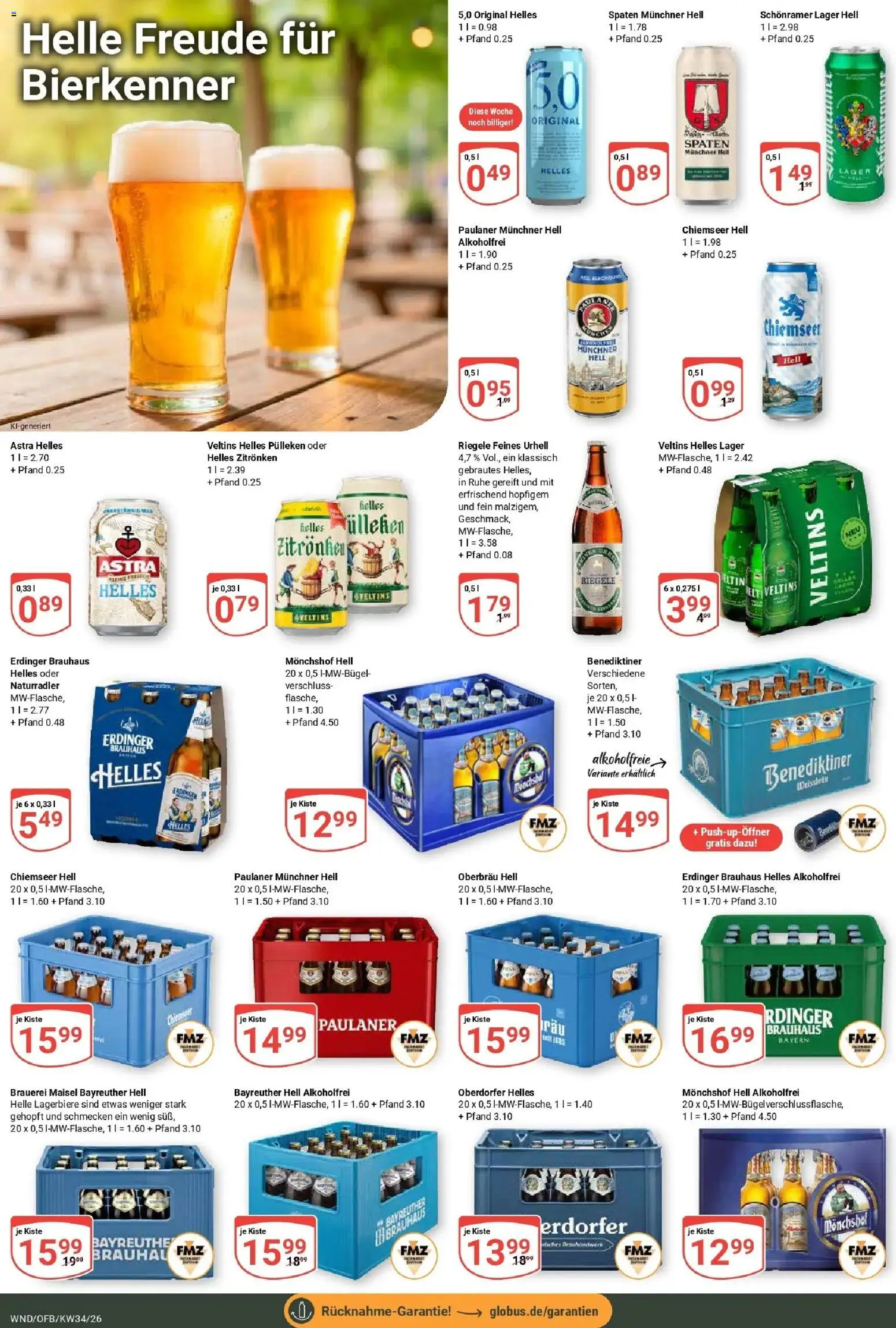 Globus Prospekt St. Wendel (ab 17.08.2026) » Angebote online | Seite: 18 | Produkte: Helles pulleken, Monchshof, Astra, Veltins