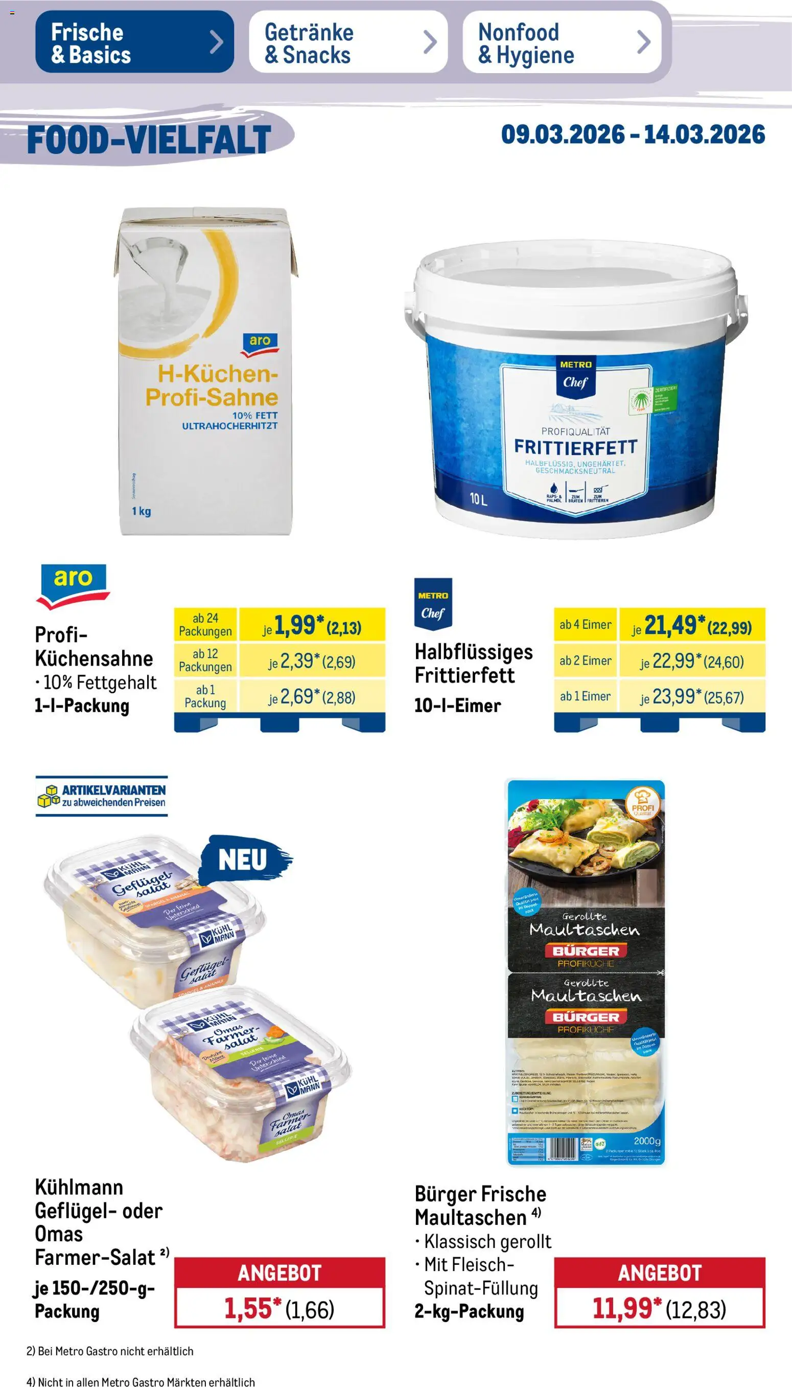 Metro Prospekt 	 – gültig ab 09.03.2026 | Seite: 20 | Produkte: Ananas, Spargel, Maultaschen, Fleisch
