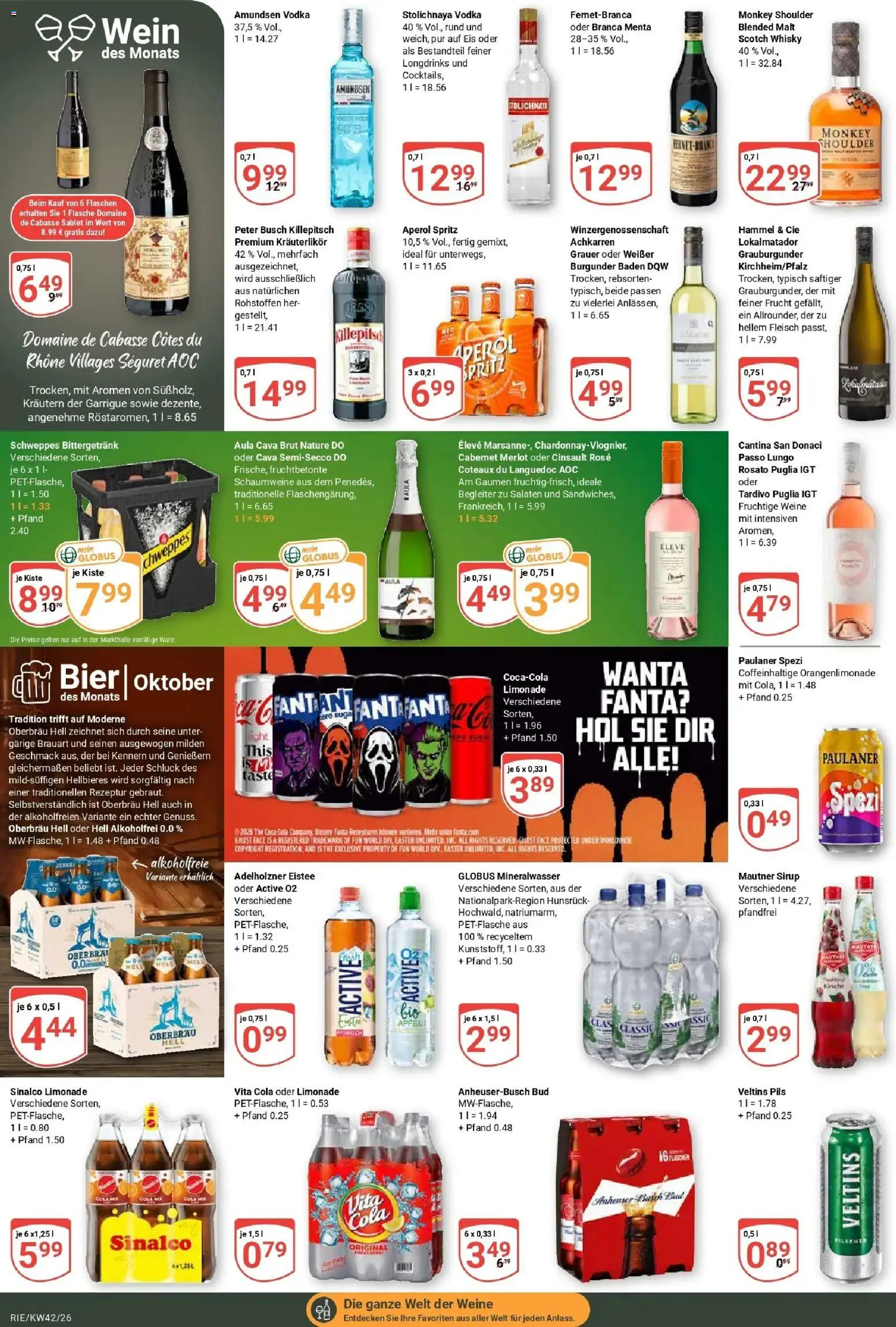 Globus Prospekt Bochum-Riemke (ab 12.10.2026) » Angebote online | Seite: 16 | Produkte: Bad, Mineralwasser, Vita cola, Paulaner