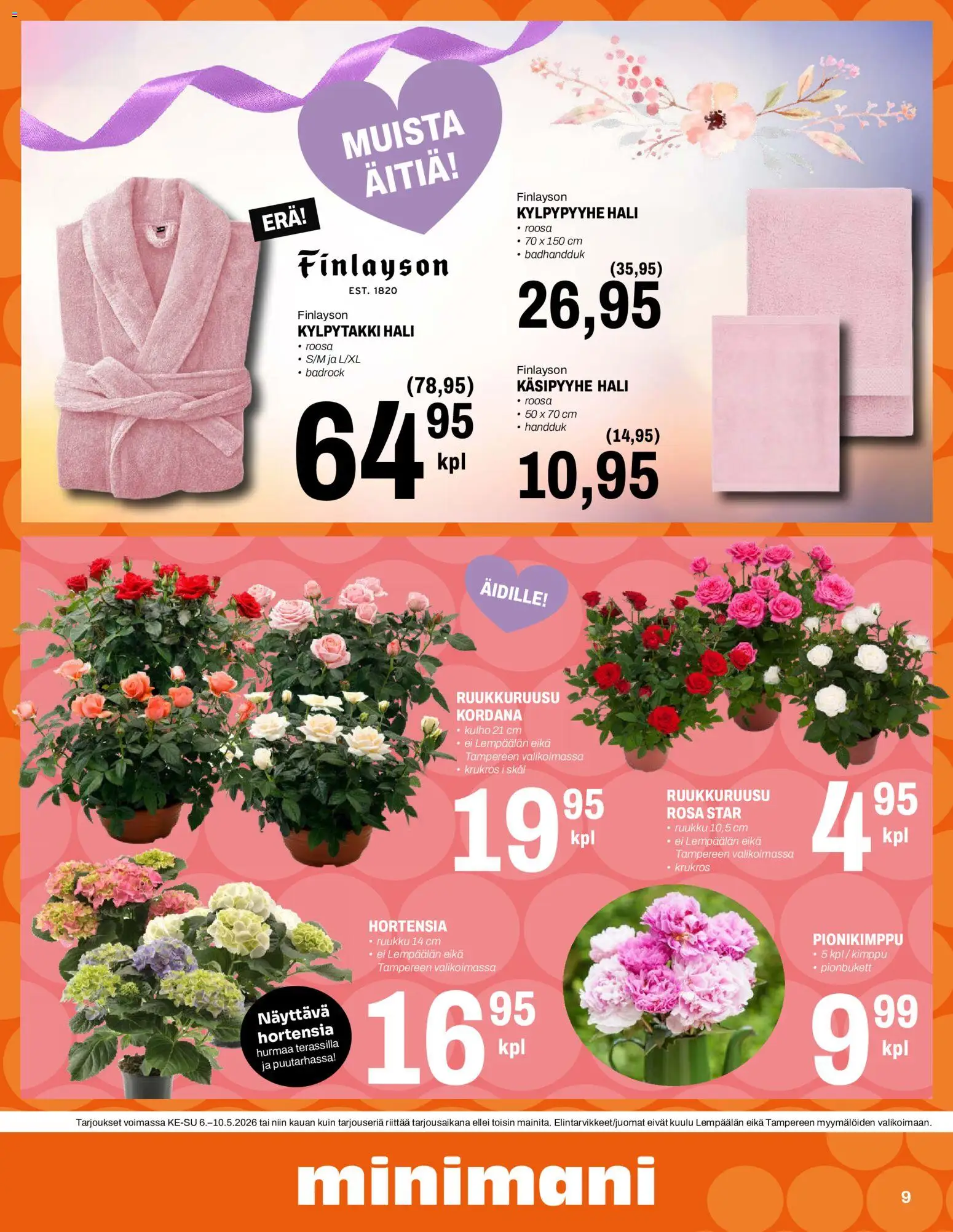 Minimani tarjoukset – voimassa 06.05.2026 alkaen | Sivu: 9 | Tuotteet: Kylpytakki