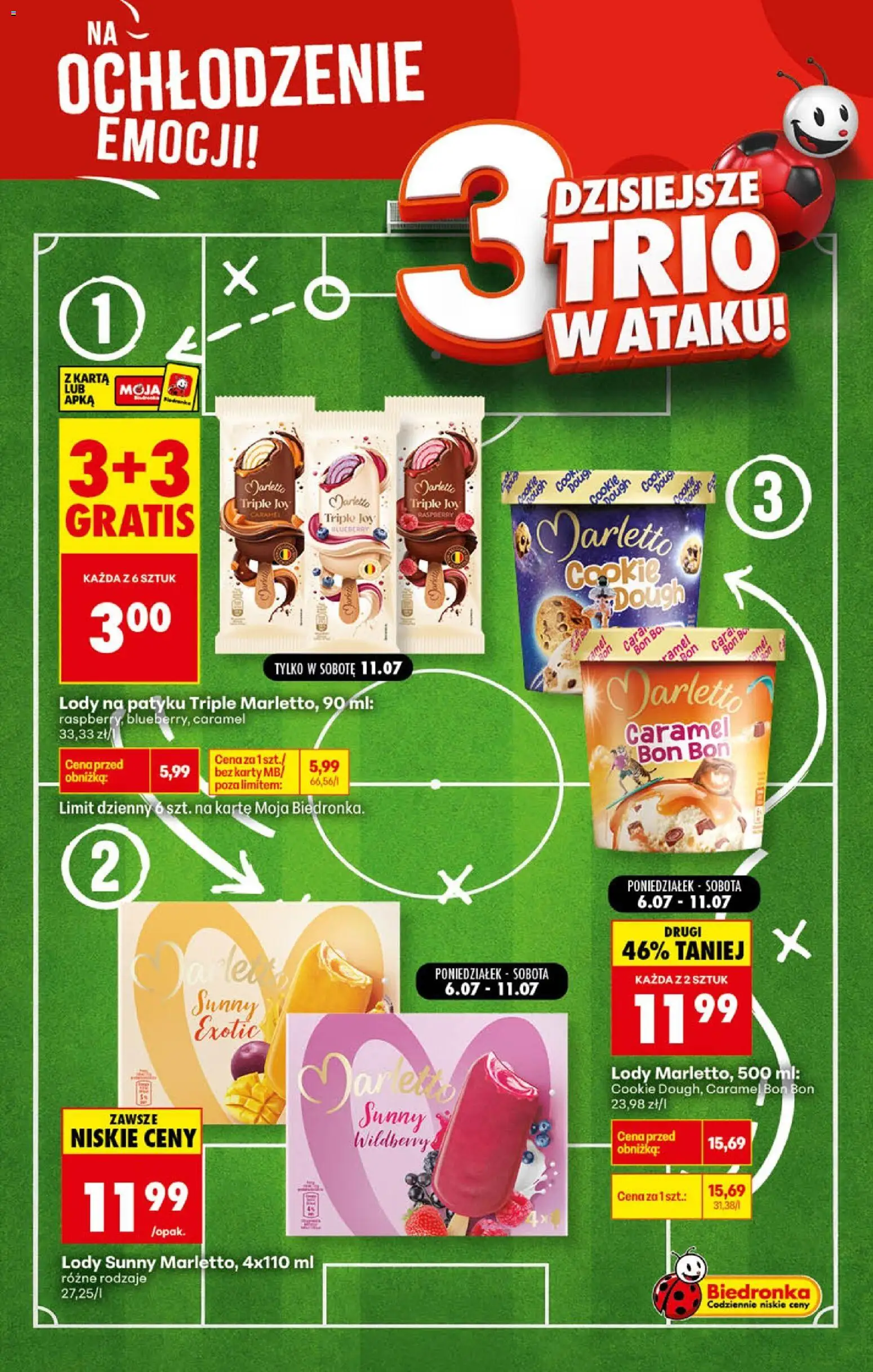 Biedronka gazetka - Football od 11.07.2026 | Strona: 2 | Produkty: Karta, Lody na patyku, Lody