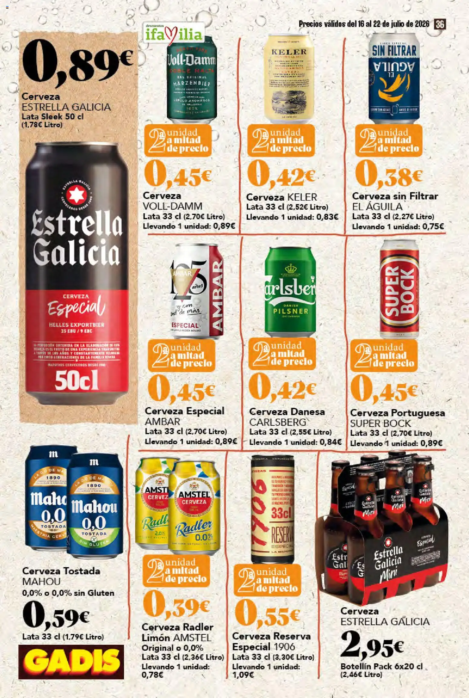 Gadis folleto │ válido desde el 16/07/2026 | Página: 36 | Productos: Cerveza