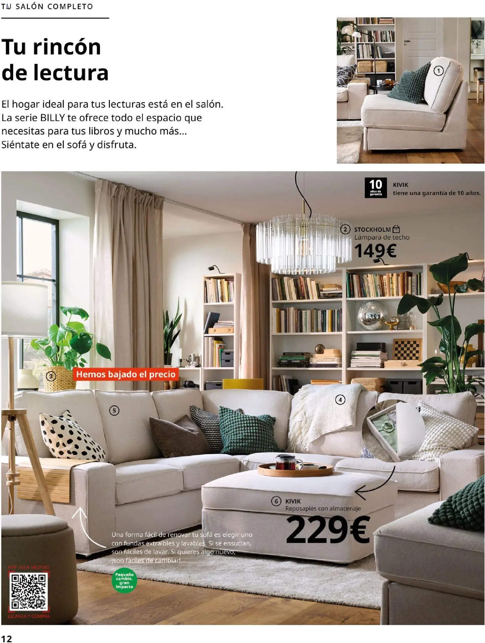 IKEA - Salones │ válido desde el 04/02/2026 | Página: 12 | Productos: Lámpara de techo, Reposapiés, Té, Almacenaje