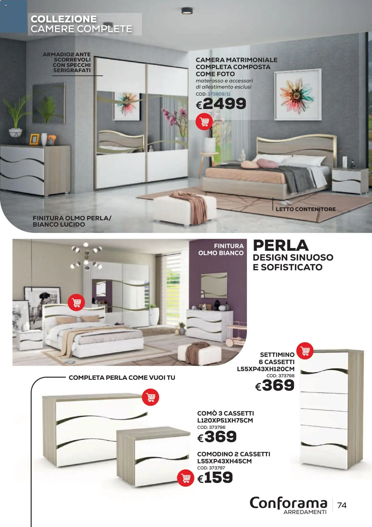 Volantino Conforama del 22/06/2026 | Pagina: 74 | Prodotti: Letto contenitore, Contenitore, Letto, Comodino