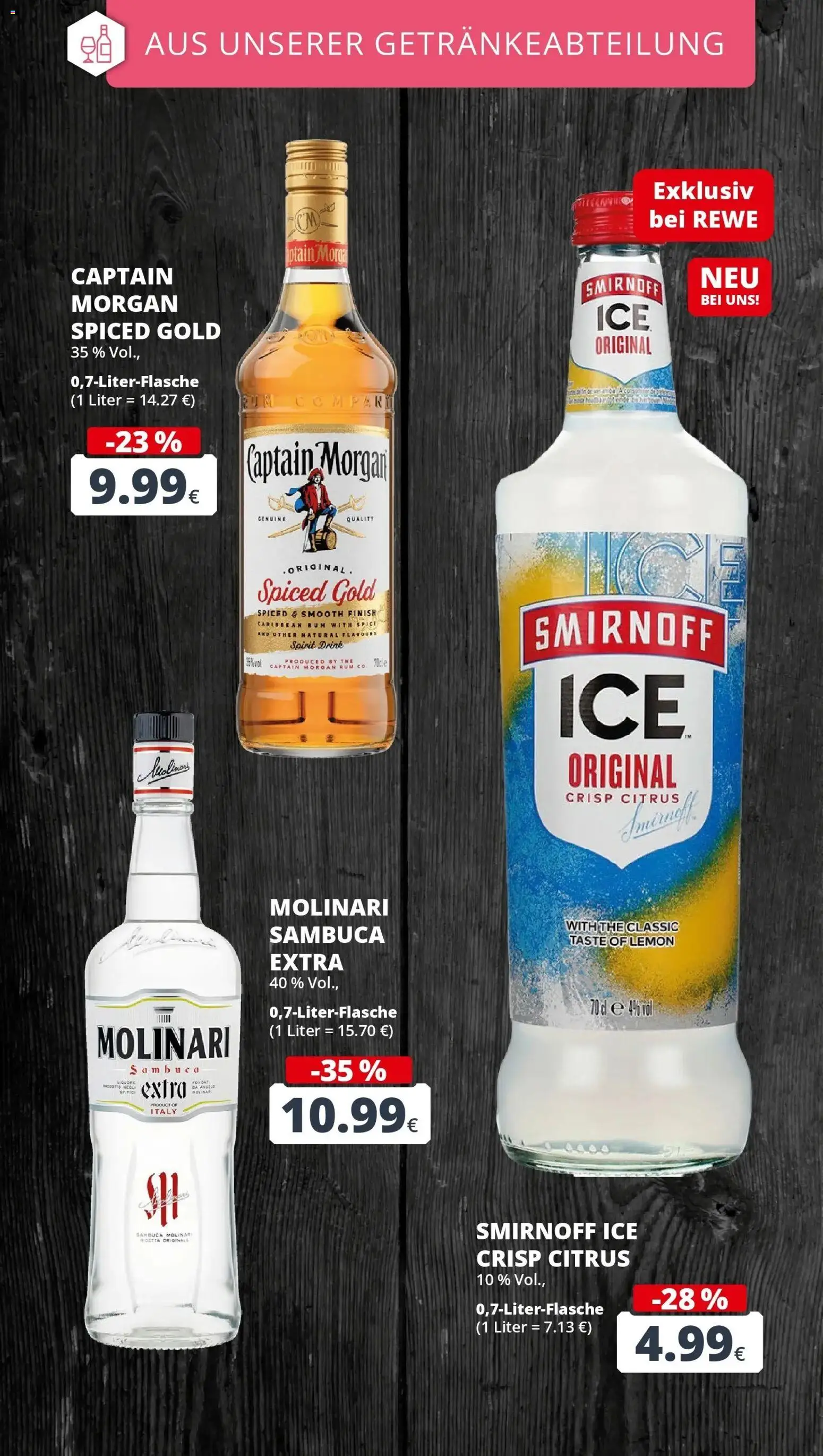 REWE Prospekt ab 28.09.2026 zum Blättern » Angebote | Seite: 22 | Produkte: Sambuca, Smirnoff, Captain morgan, Sambuca molinari