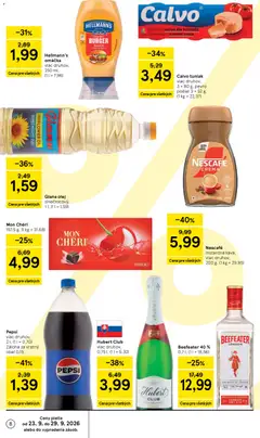 Tesco leták platný od 23.09.2026 | Strana: 8 | Produkty: Beefeater, Instantná káva, Mon Chéri, Omáčka
