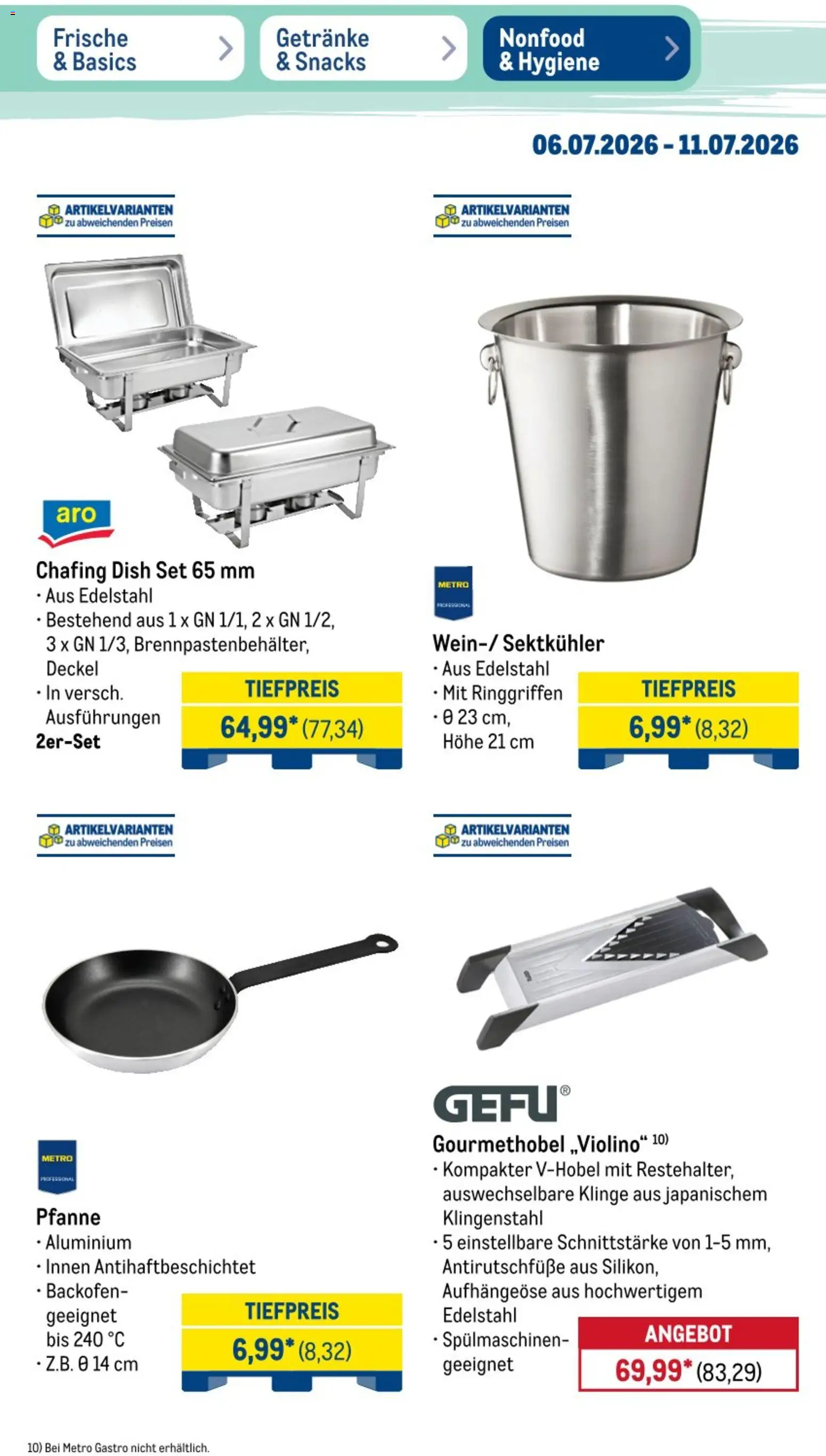 Metro Non Food & Hygiene – gültig ab 06.07.2026 | Seite: 2 | Produkte: Backofen
