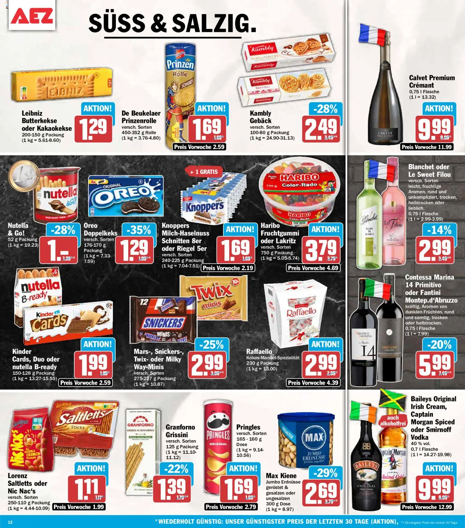 AEZ Prospekt – gültig ab 08.06.2026 | Seite: 12 | Produkte: Haribo, Nutella, Knoppers, Vodka