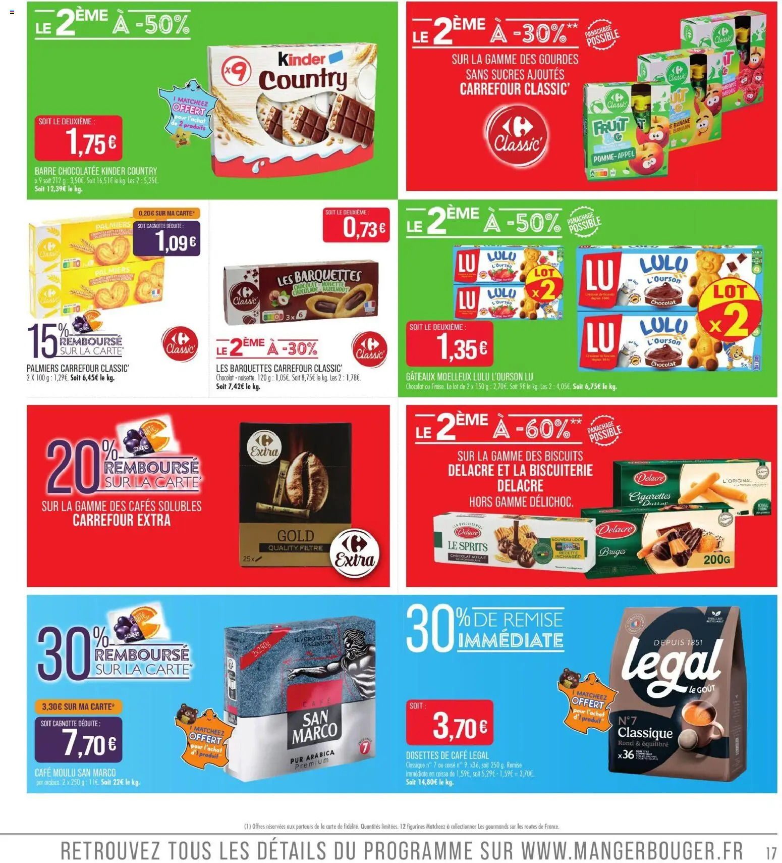 {H1} | Page: 17 | Produits: Barre chocolatée, San Marco, Chocolat, Kinder country
