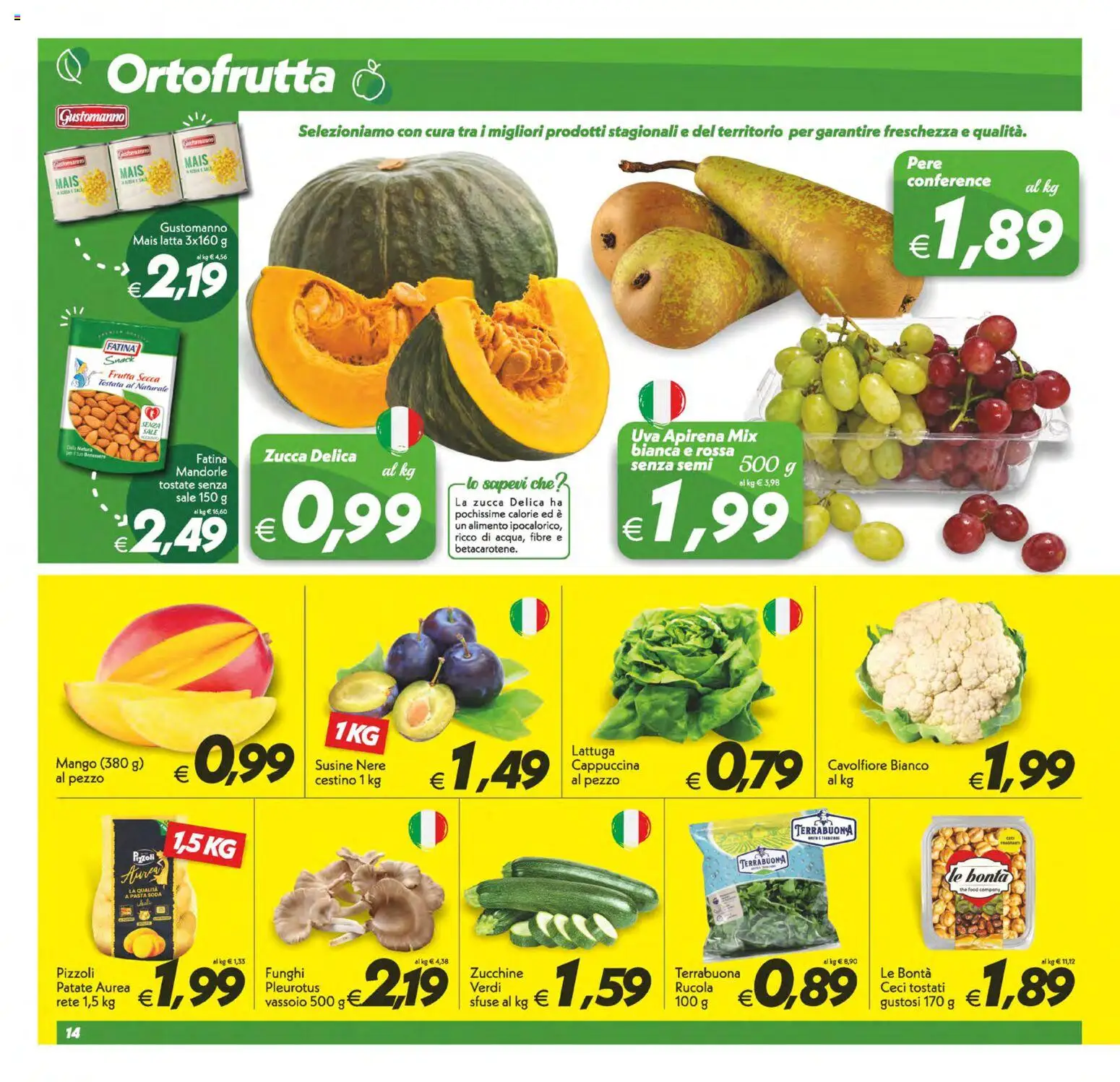Volantino SuperConveniente del 02/10/2026 | Pagina: 14 | Prodotti: Mandorle, Cavolfiore, The, Cestino