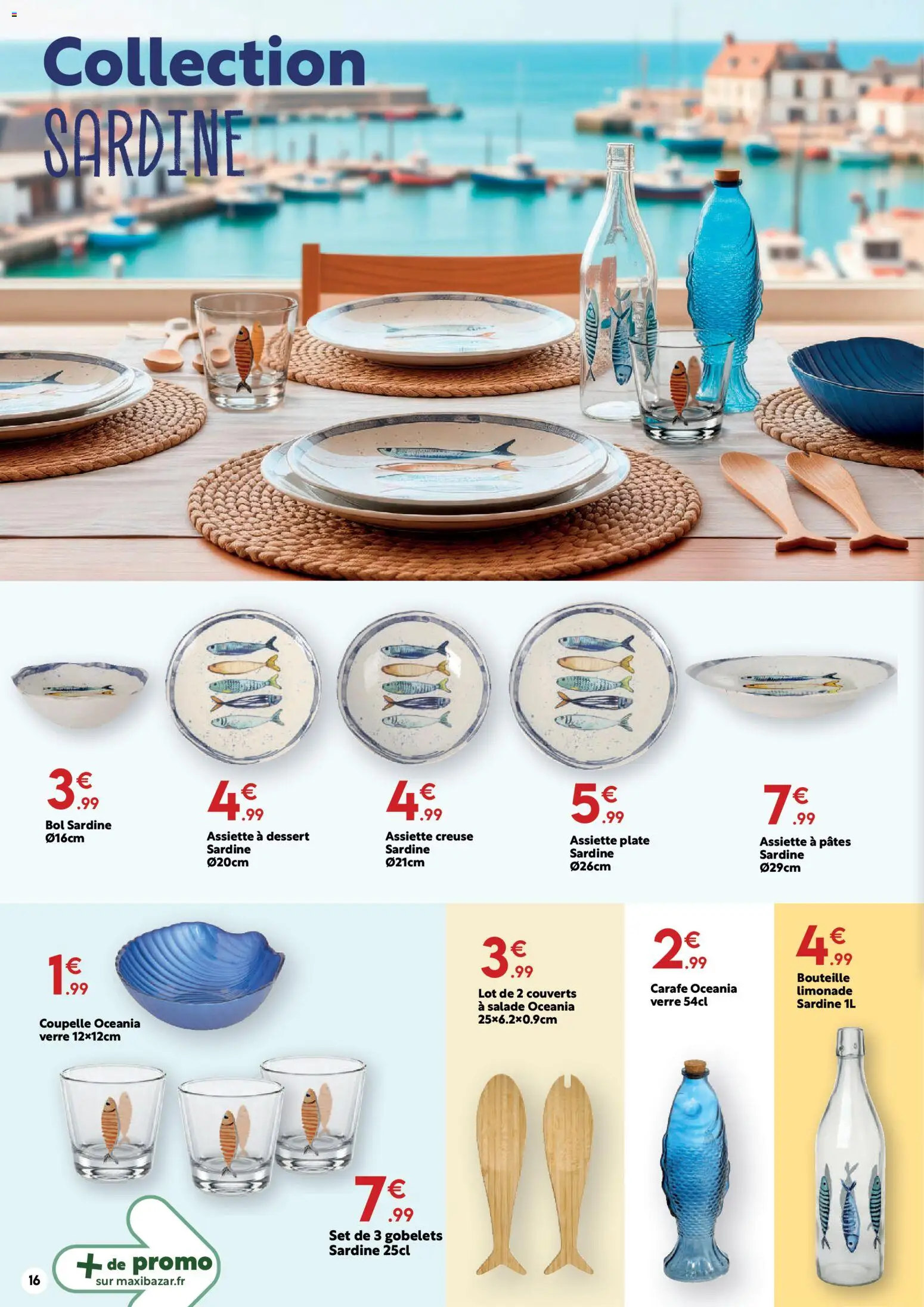 {H1} | Page: 16 | Produits: Limonade, Sardine, Bol, Pâtes