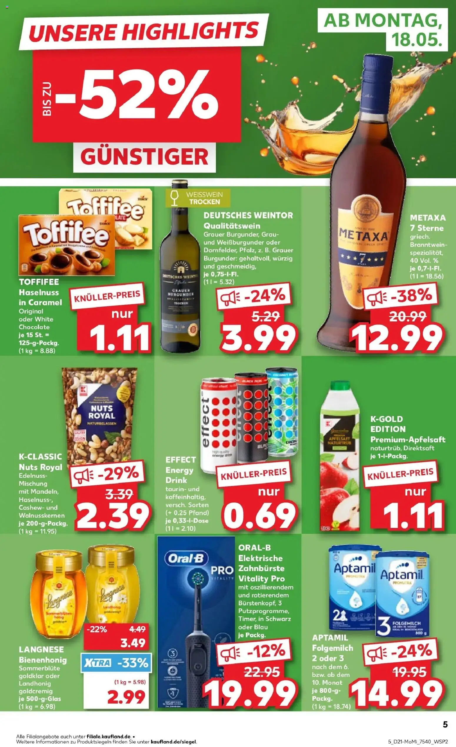Kaufland Prospekt Dessau-Roßlau – gültig ab 18.05.2026 | Seite: 5 | Produkte: Elektrische zahnbürste, Weißwein, Weißwein trocken, Toffifee