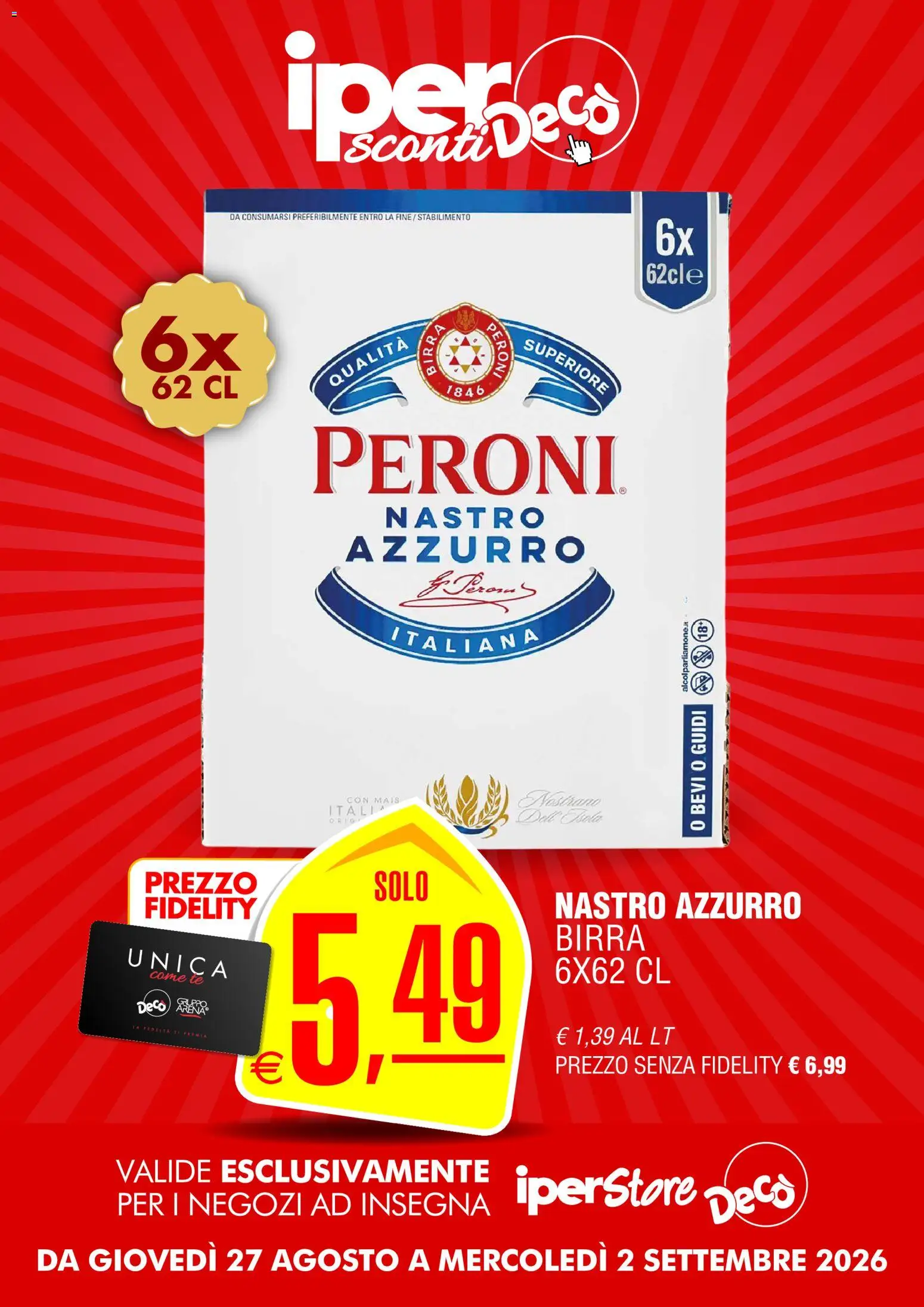 Volantino Decò del 27/08/2026 | Pagina: 2 | Prodotti: Birra, Tè, Mais, Birra Peroni